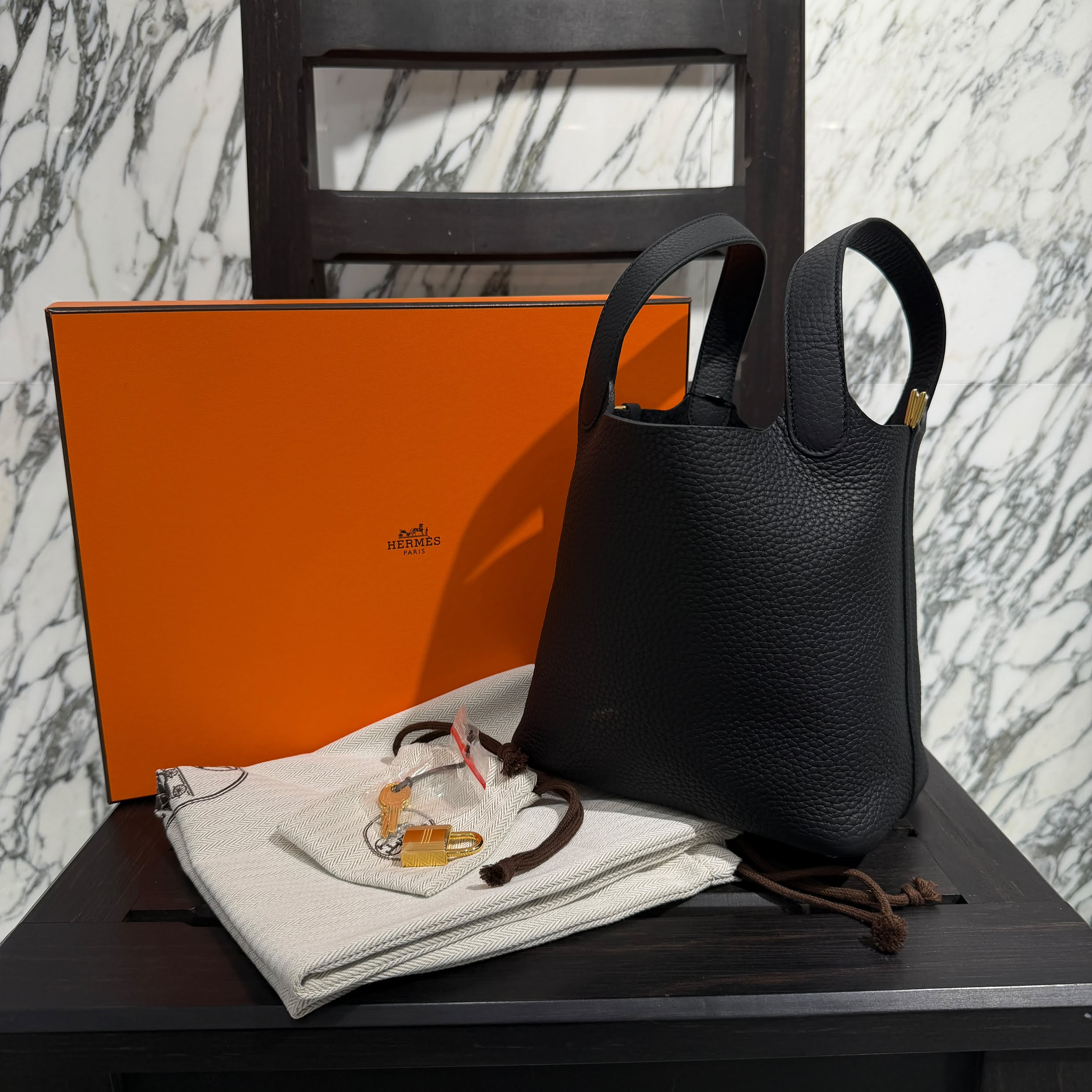 HERMES Picotin Lock PM "NOIR" G刻印 エルメス ピコタンロック PM "ノワール" G刻印