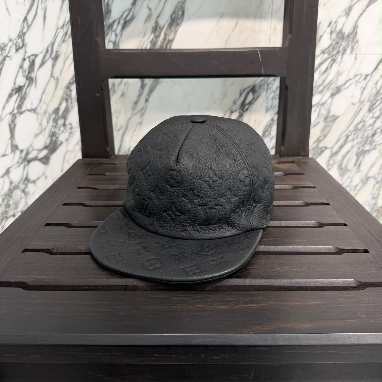 LOUIS VUITTON 2019SS Monogram Quill 1.0 Leather Cap MP2320 Size TU ルイヴィトン キャスケット・モノグラム クイル 1.0 レザーキャップ サイズTU