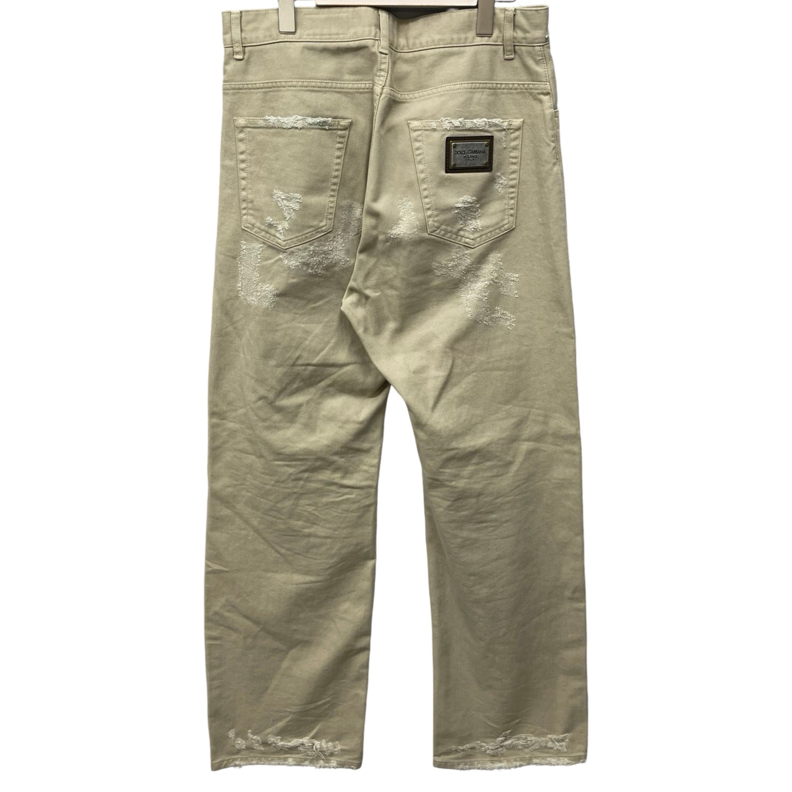 DOLCE＆GABBANA Distressed Loose Fit Denim Pants GWVNXD G8EW3 Size 48