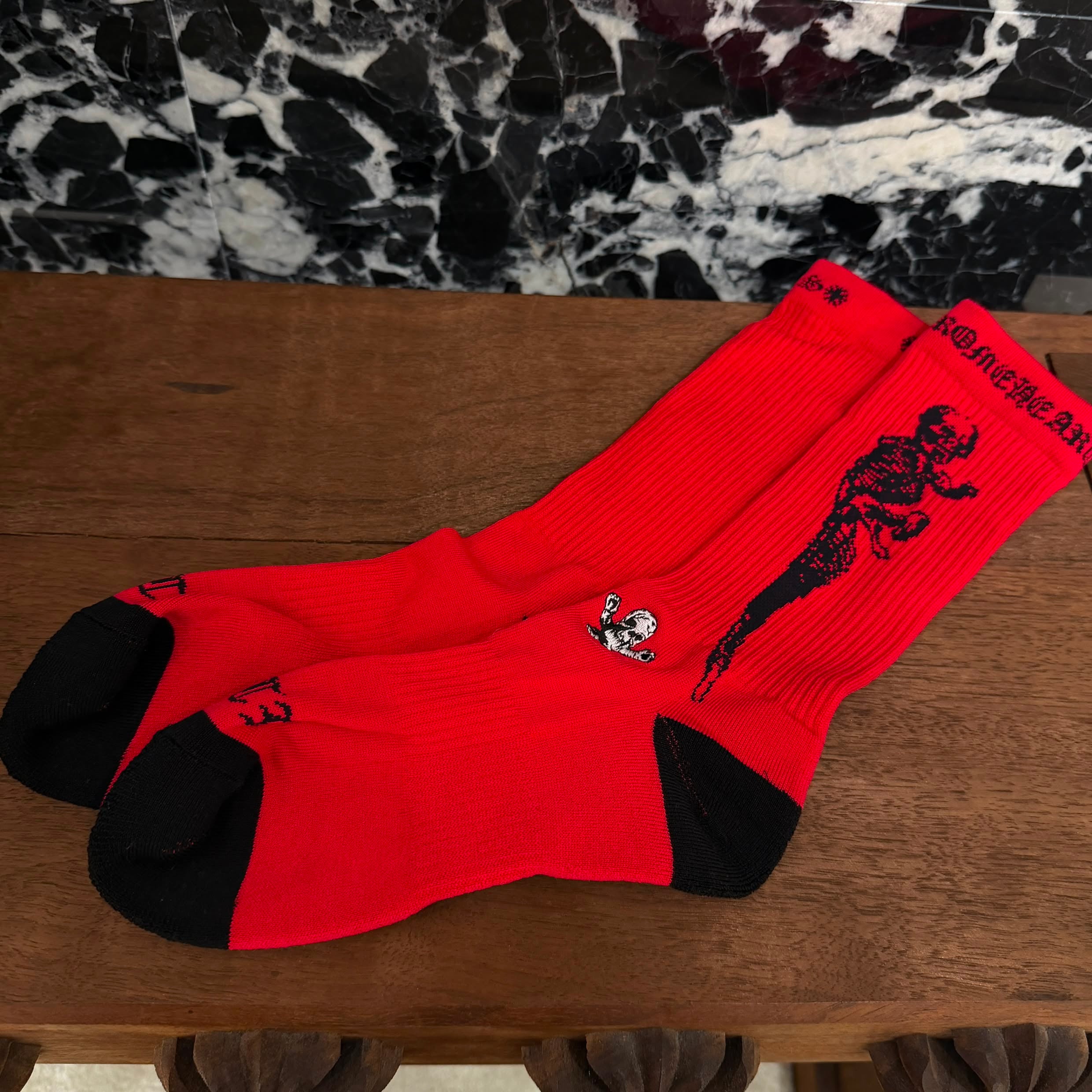 CHROME HEARTS JOE FOTI Skull Embroidery Socks クロムハーツ ジョーフォティ スカル刺繍 ソックス