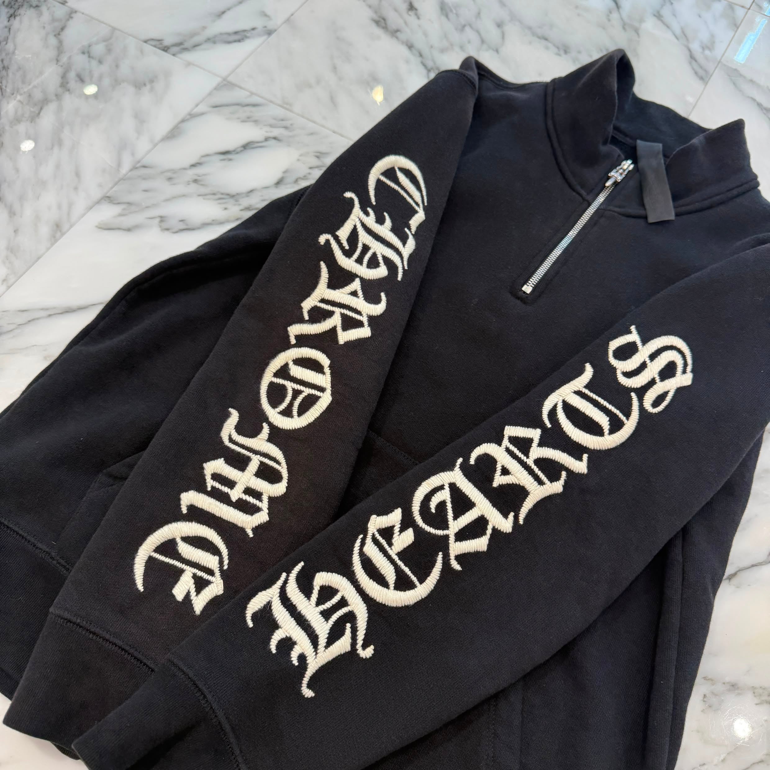 CHROME HEARTS Y NOT SLO RIDE Half Zip Sweat Shirt Size S クロムハーツ ワイノット スローライド ハーフジップ スウェットシャツ サイズS