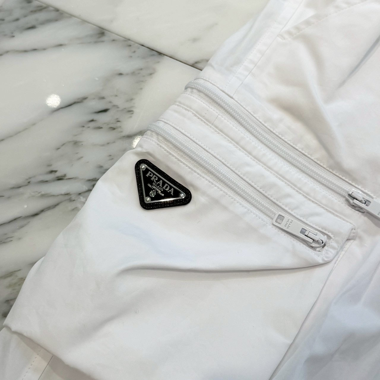 PRADA 2023SS Triangle Logo Plate Multi Pocket Cargo Pants SPH392 S000 1XV2 Size S プラダ トライアングル ロゴプレート マルチポケット カーゴパンツ サイズS