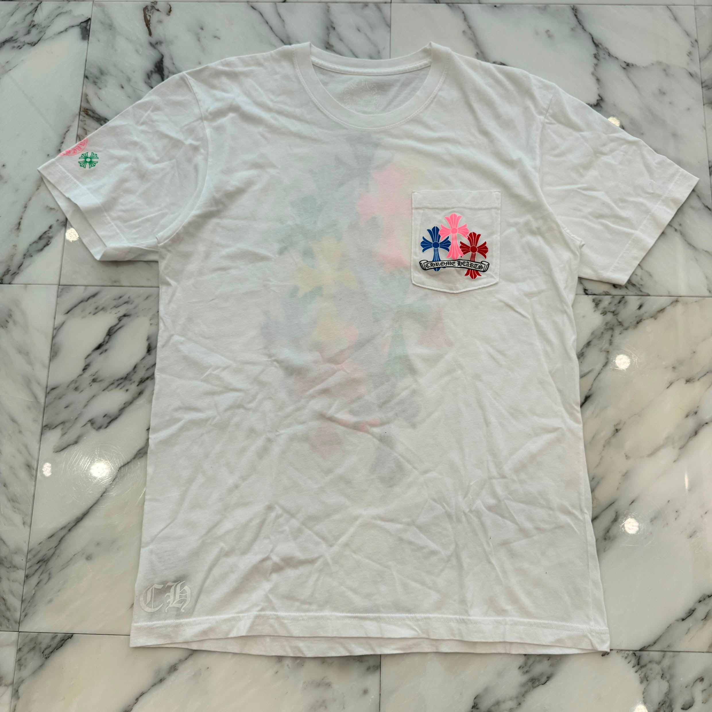 CHROME HEARTS 2021SS MLTCOL CEM CRS Tee Size L クロムハーツ マルチカラー セメタリークロス Tシャツ サイズL