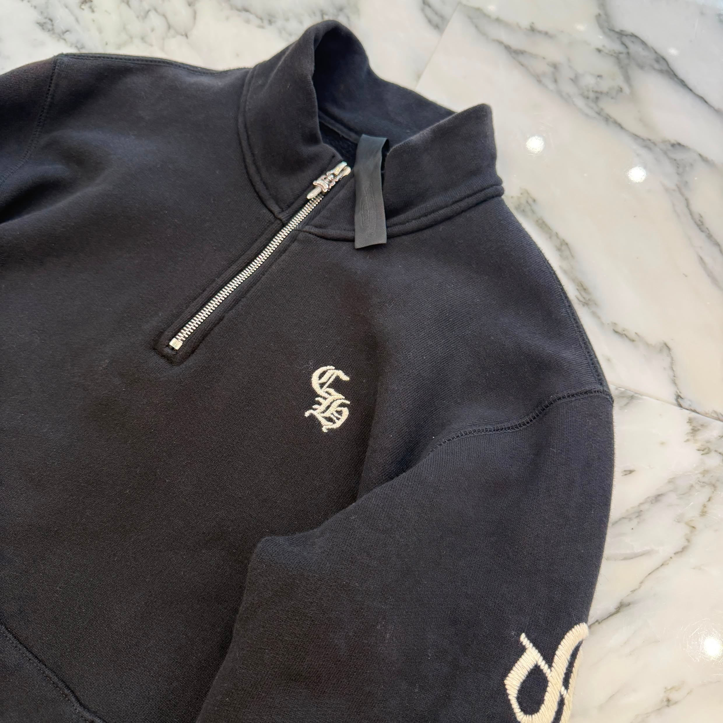 CHROME HEARTS Y NOT SLO RIDE Half Zip Sweat Shirt Size S クロムハーツ ワイノット スローライド ハーフジップ スウェットシャツ サイズS