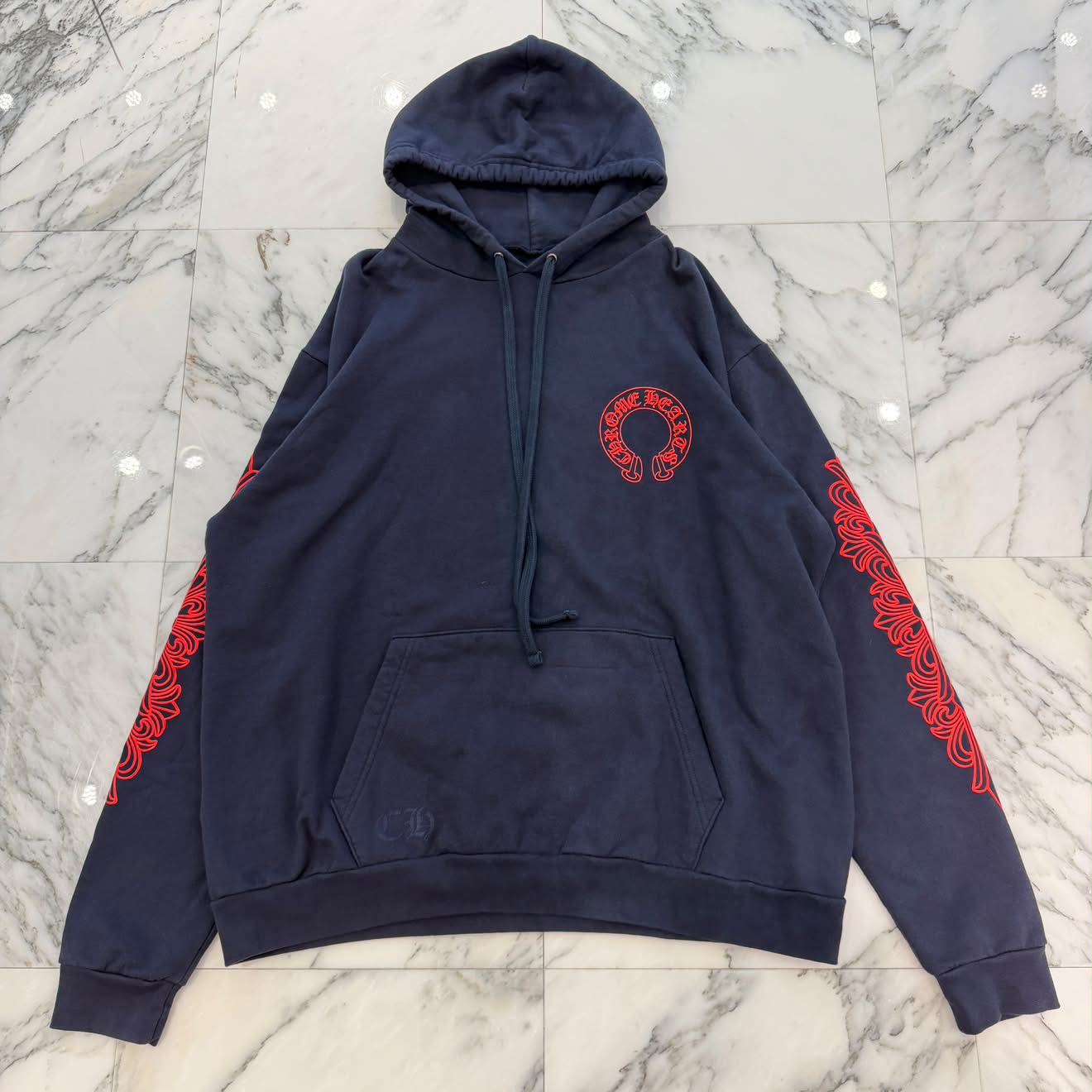 CHROME HEARTS 2025SS Floral Cross Horseshoe Pullover Hoodie Size XL クロムハーツ フローラルクロス ホースシュー プルオーバーフーディーサイズXL