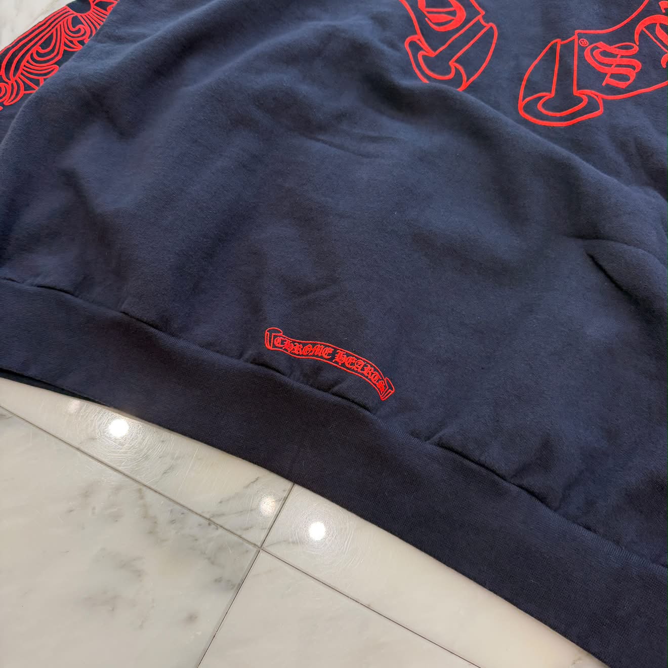 CHROME HEARTS 2025SS Floral Cross Horseshoe Pullover Hoodie Size XL クロムハーツ フローラルクロス ホースシュー プルオーバーフーディーサイズXL