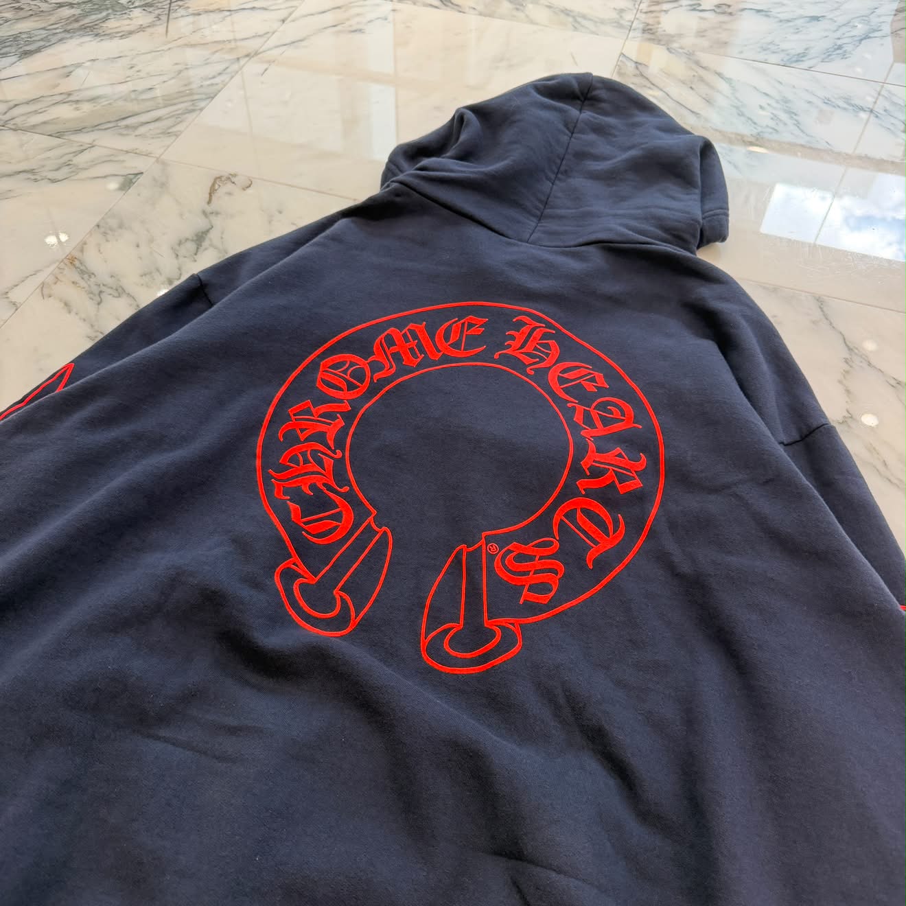 CHROME HEARTS 2025SS Floral Cross Horseshoe Pullover Hoodie Size XL クロムハーツ フローラルクロス ホースシュー プルオーバーフーディーサイズXL
