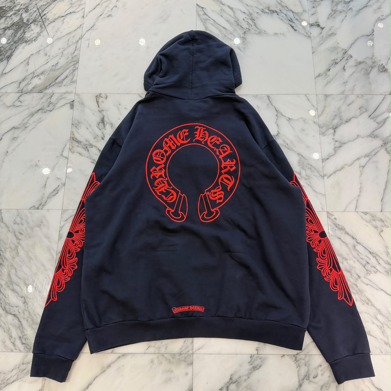 CHROME HEARTS 2025SS Floral Cross Horseshoe Pullover Hoodie Size XL クロムハーツ フローラルクロス ホースシュー プルオーバーフーディーサイズXL