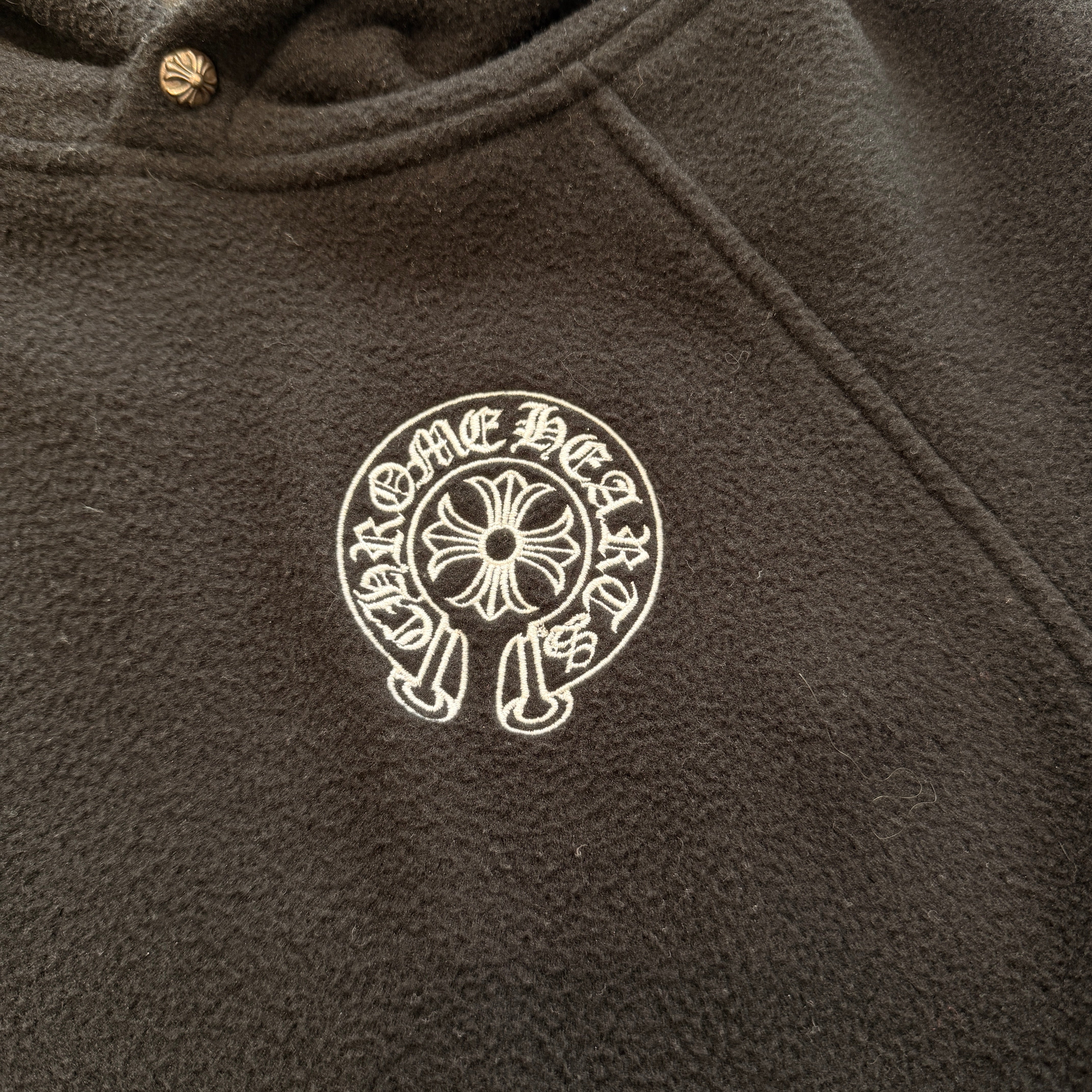 CHROME HEARTS Y NOT Horseshoe Embroidery Fleece Pullover Hoodie Size XXL クロムハーツ ワイノット ホースシュー刺繍 フリース プルオーバーフーディー サイズXXL