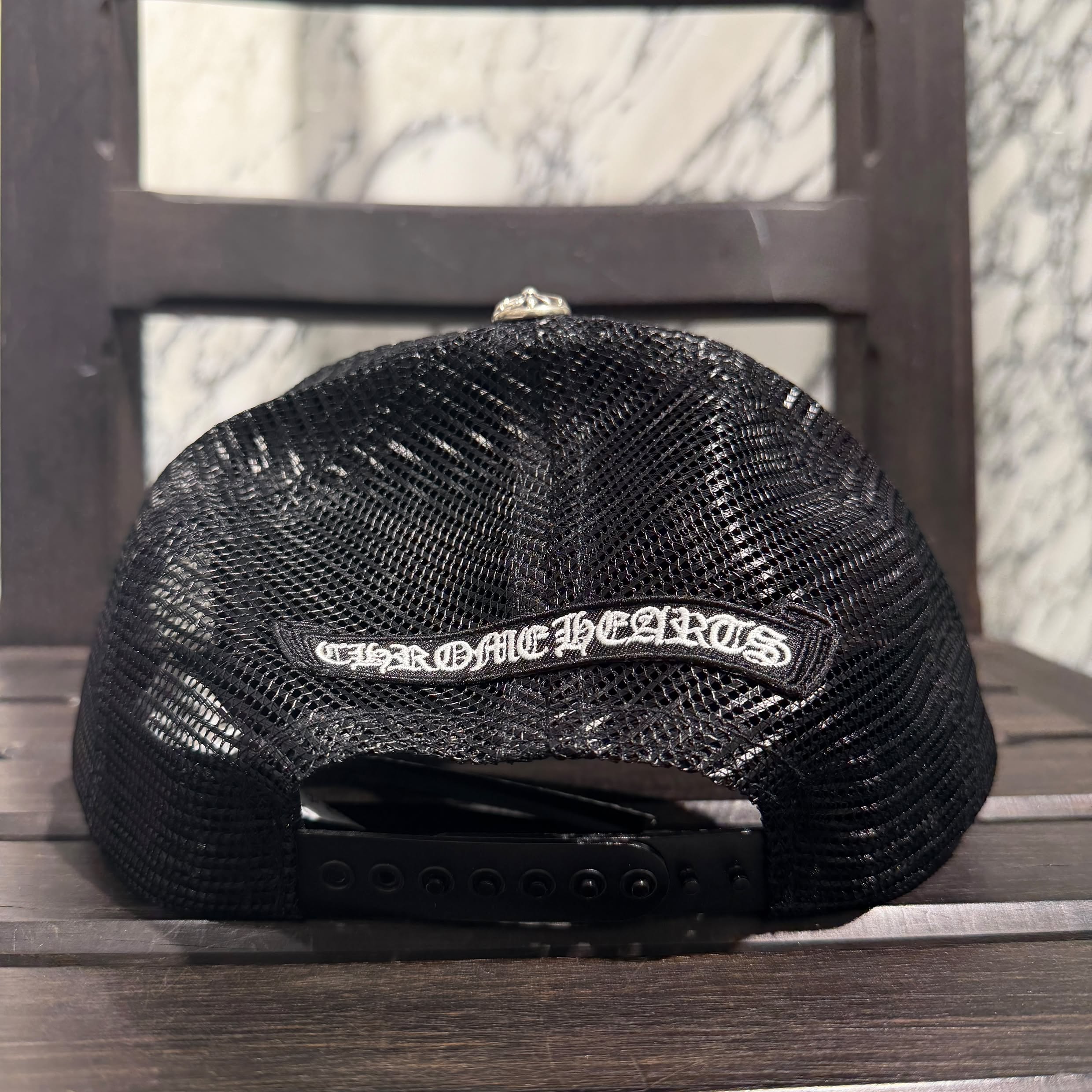 CHROME HEARTS FUCK Leather Patch Trucker Cap Size ONE SIZE (51-61) クロムハーツ ファック レザーパッチ トラッカーキャップ サイズONE SIZE (51-61)