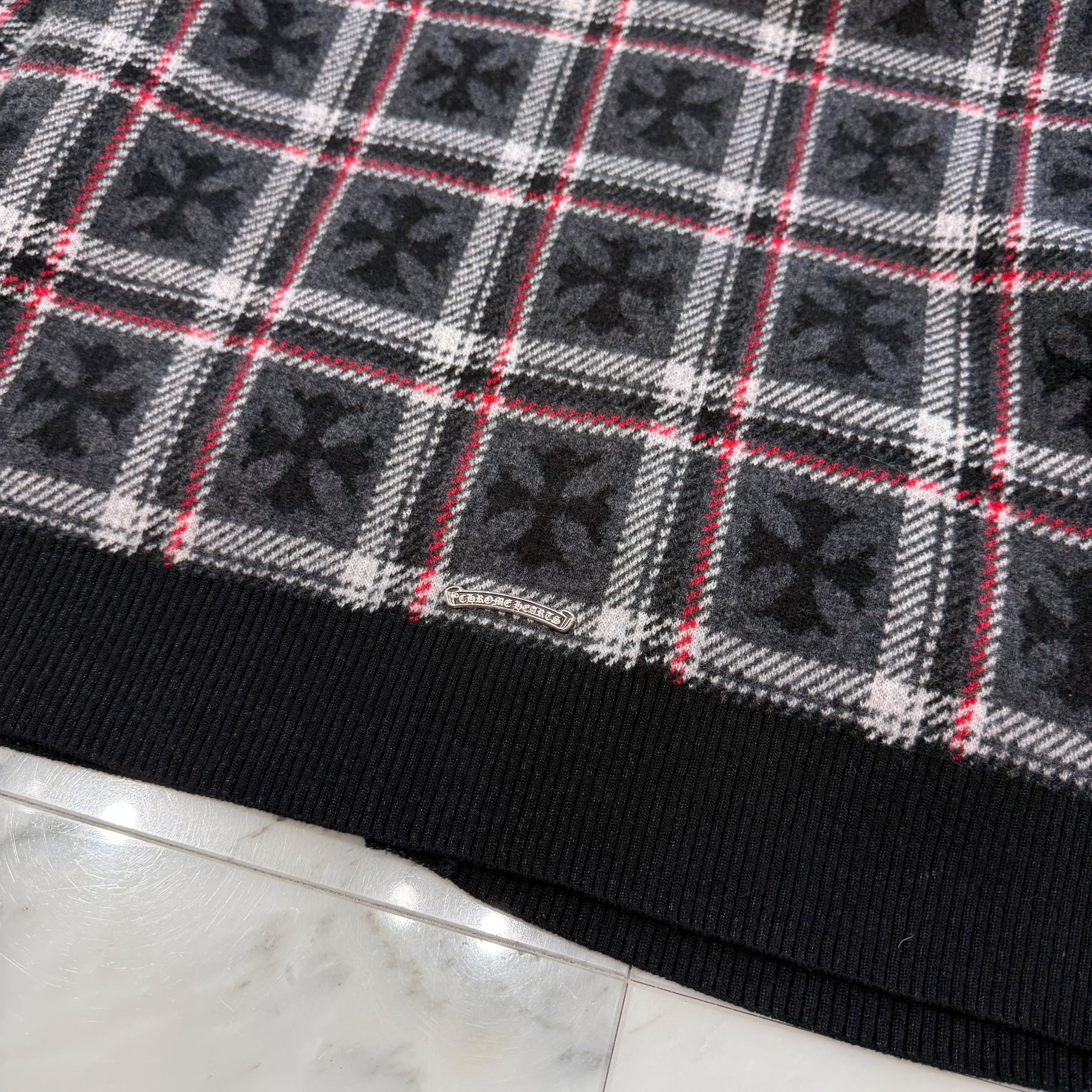CHROME HEARTS 2025SS CH Plus Cashmere Wool Cardigan Size L クロムハーツ CHプラス カシミヤ ウール カーディガン サイズL