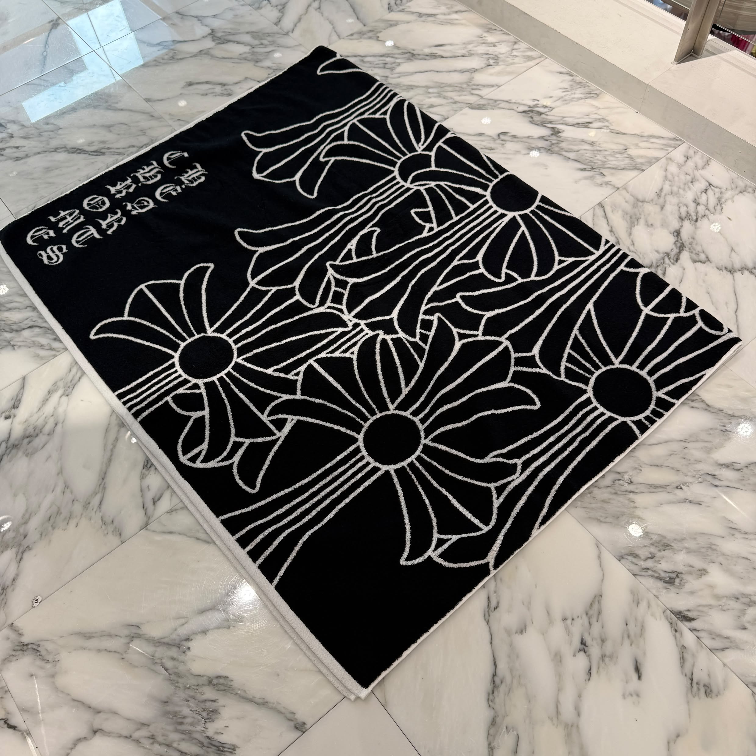 CHROME HEARTS Cemetery Cross Jacquard Beach Towel クロムハーツ セメタリークロス ジャカード ビーチタオル
