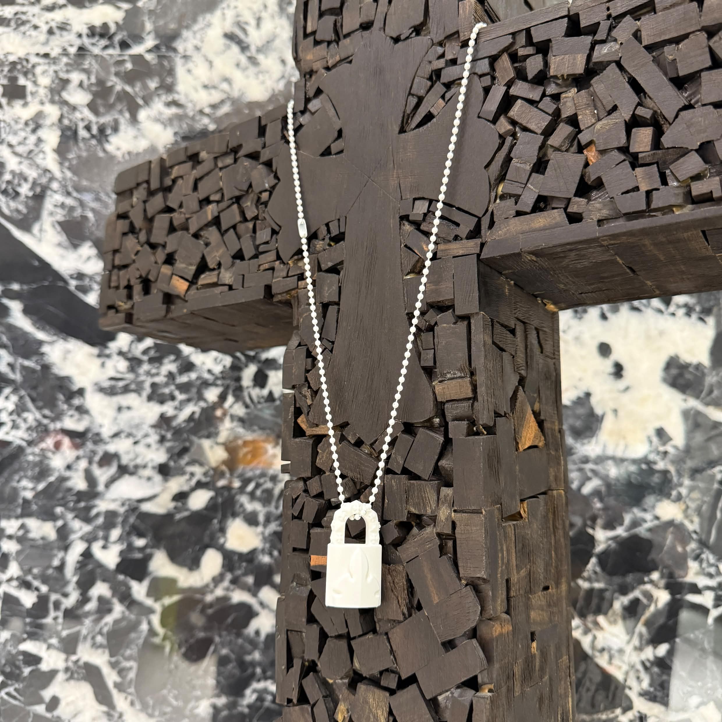 CHROME HEARTS 2023SS PADLOCK Flare Knee Silicon Rubber Necklace クロムハーツ パドロック フレアニー シリコンラバー ネックレス