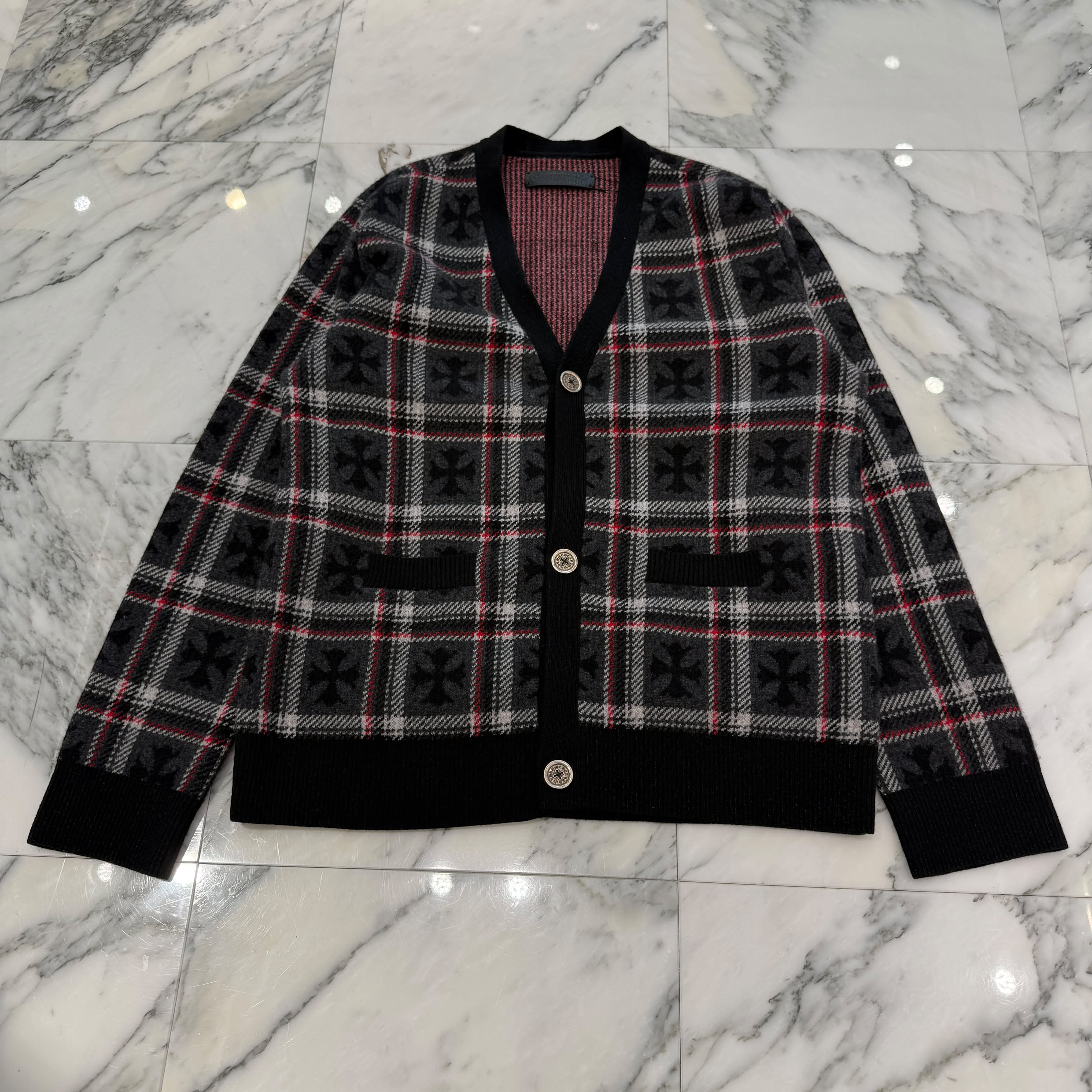 CHROME HEARTS 2025SS CH Plus Cashmere Wool Cardigan Size L クロムハーツ CHプラス カシミヤ ウール カーディガン サイズL