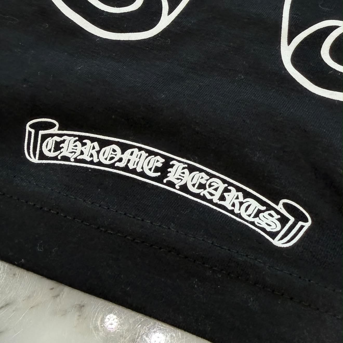 CHROME HEARTS Floral Cross Horseshoe Long Sleeve Tee Size L クロムハーツ フローラルクロス ホースシュー ロングスリーブ Tシャツ サイズL