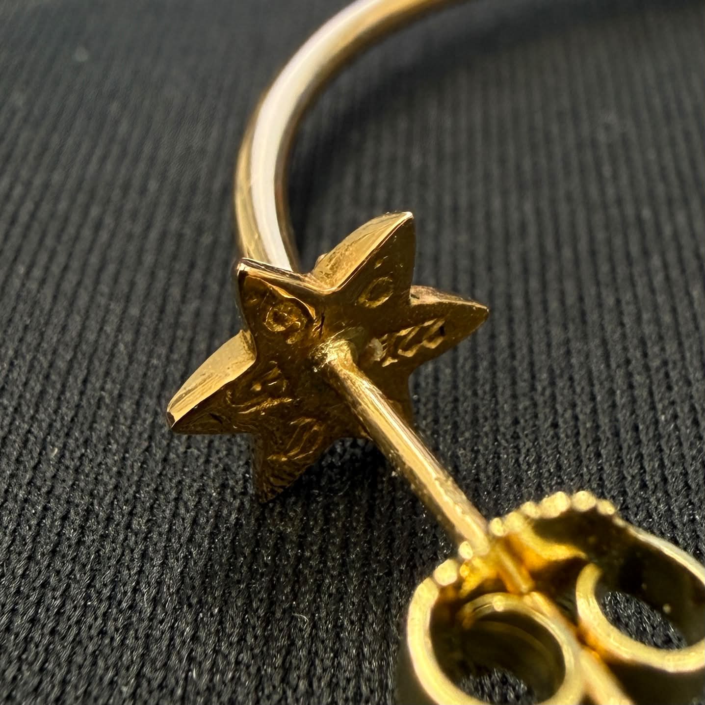 CHROME HEARTS 22K CH Star Hoop Earring クロムハーツ 22K CHスター フープ イヤリング ピアス