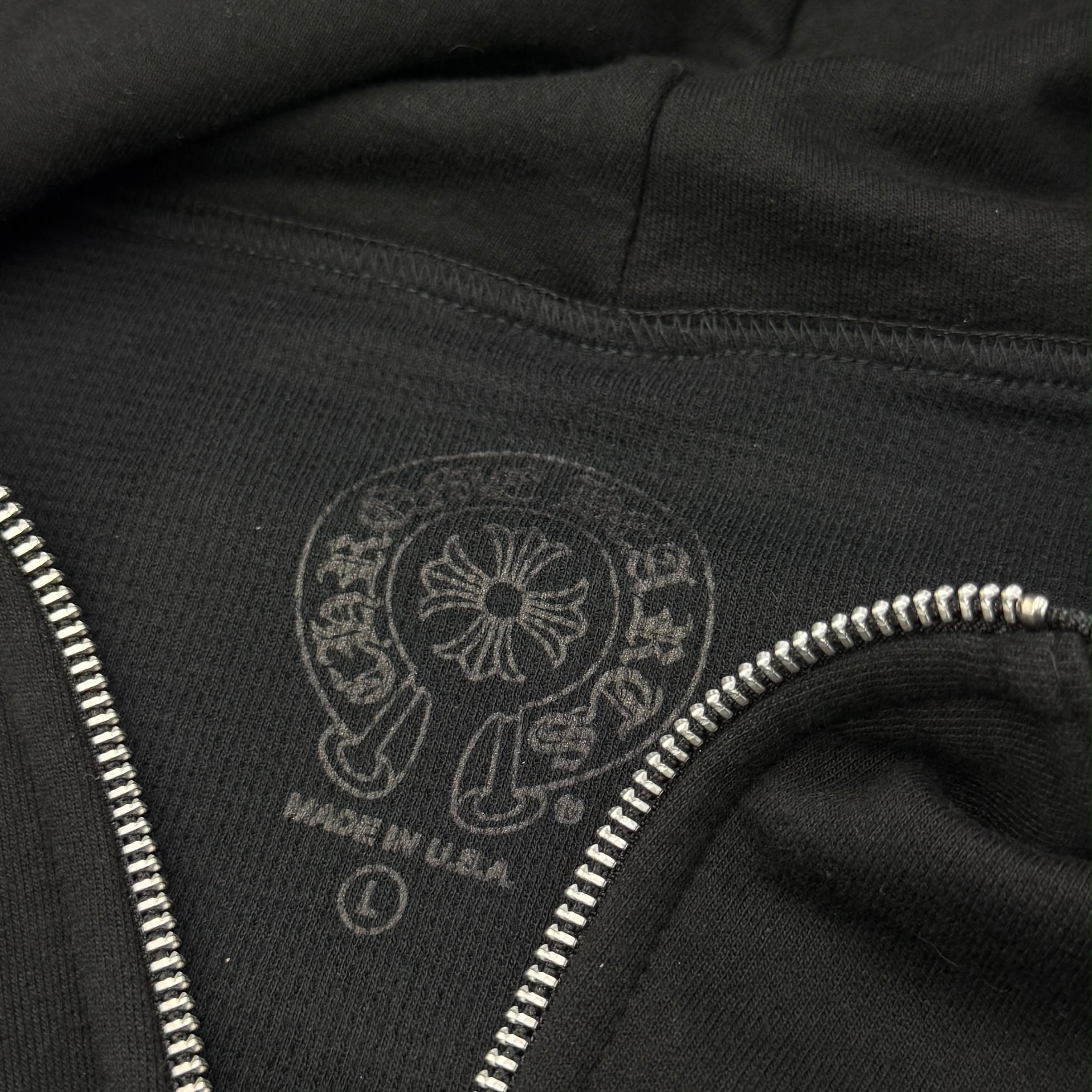 CHROME HEARTS Floral Cross Horseshoe Thermal Zip Up Hoodie Size L クロムハーツ フローラルクロス ホースシュー サーマル ジップアップフーディ サイズL