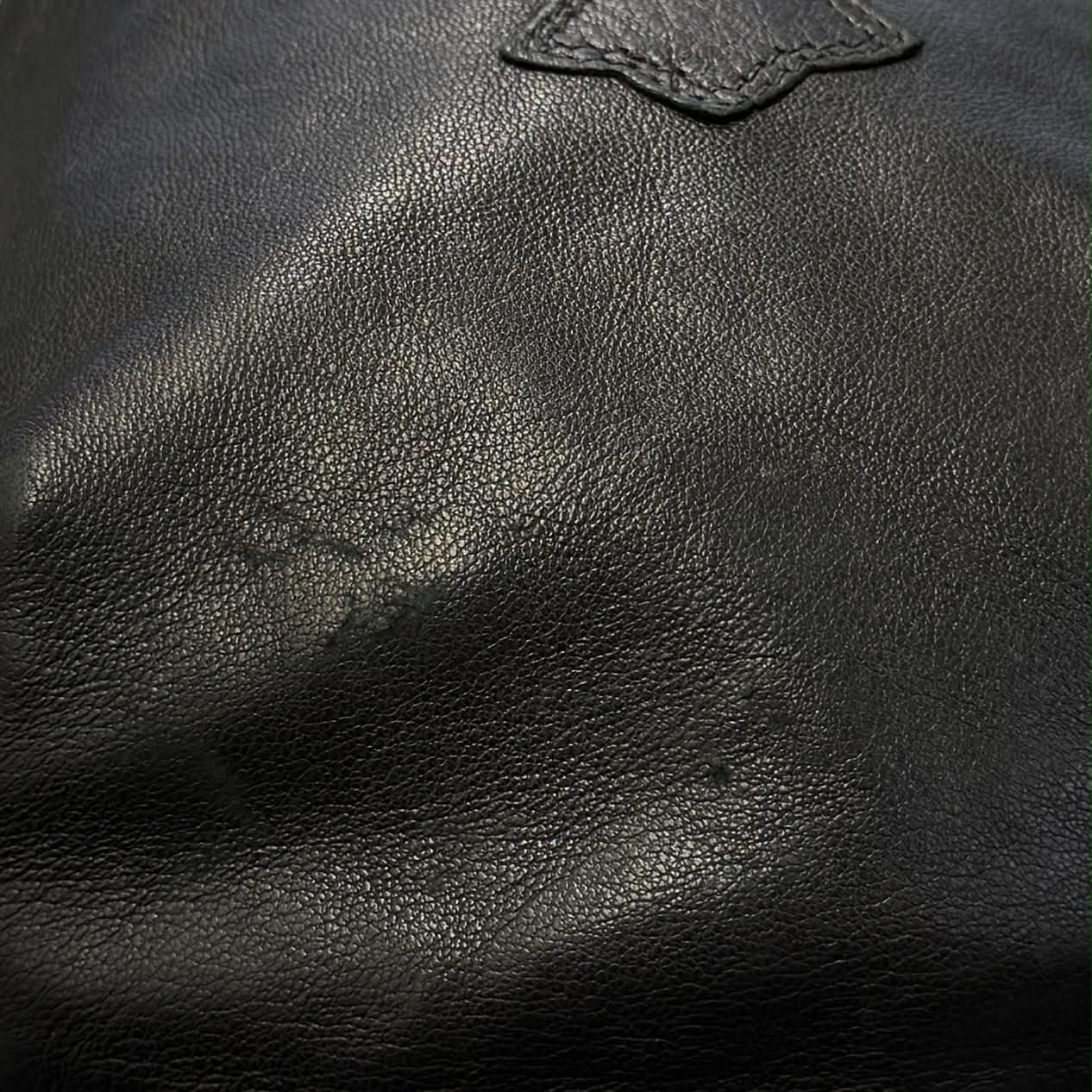 CHROME HEARTS Leather Cross Patch Drawstring Sack Leather Bag クロムハーツ レザークロスパッチ ドローストリング サックレザーバッグ 巾着