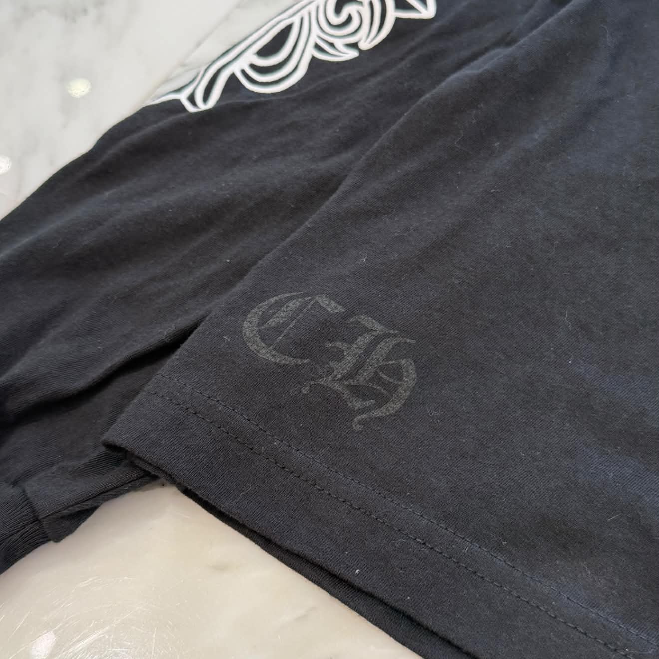 CHROME HEARTS Floral Cross Horseshoe Long Sleeve Tee Size L クロムハーツ フローラルクロス ホースシュー ロングスリーブ Tシャツ サイズL