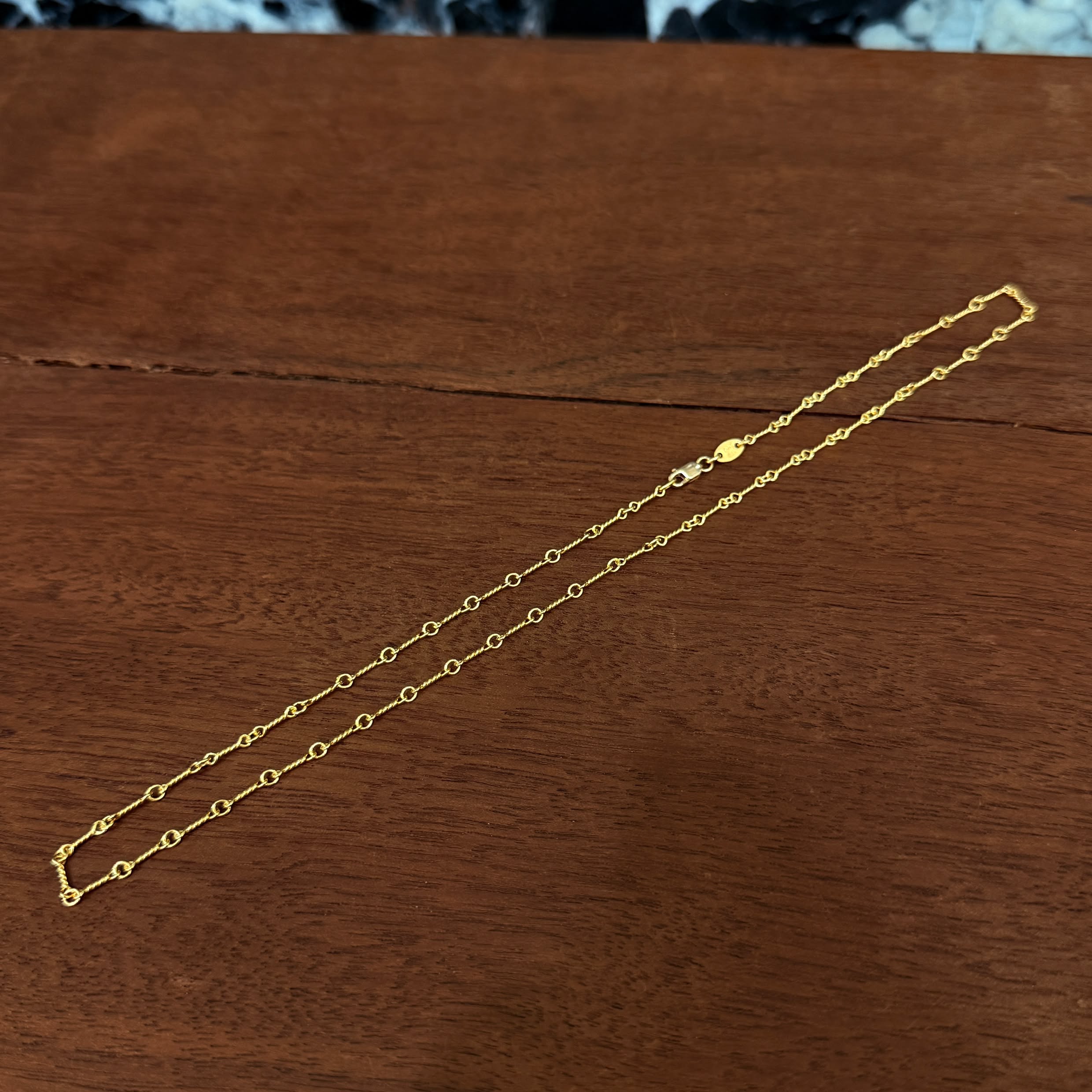 CHROME HEARTS 22K Twist Chain Necklace Size 18 Inch クロムハーツ 22K ツイストチェーン ネックレス サイズ 18インチ