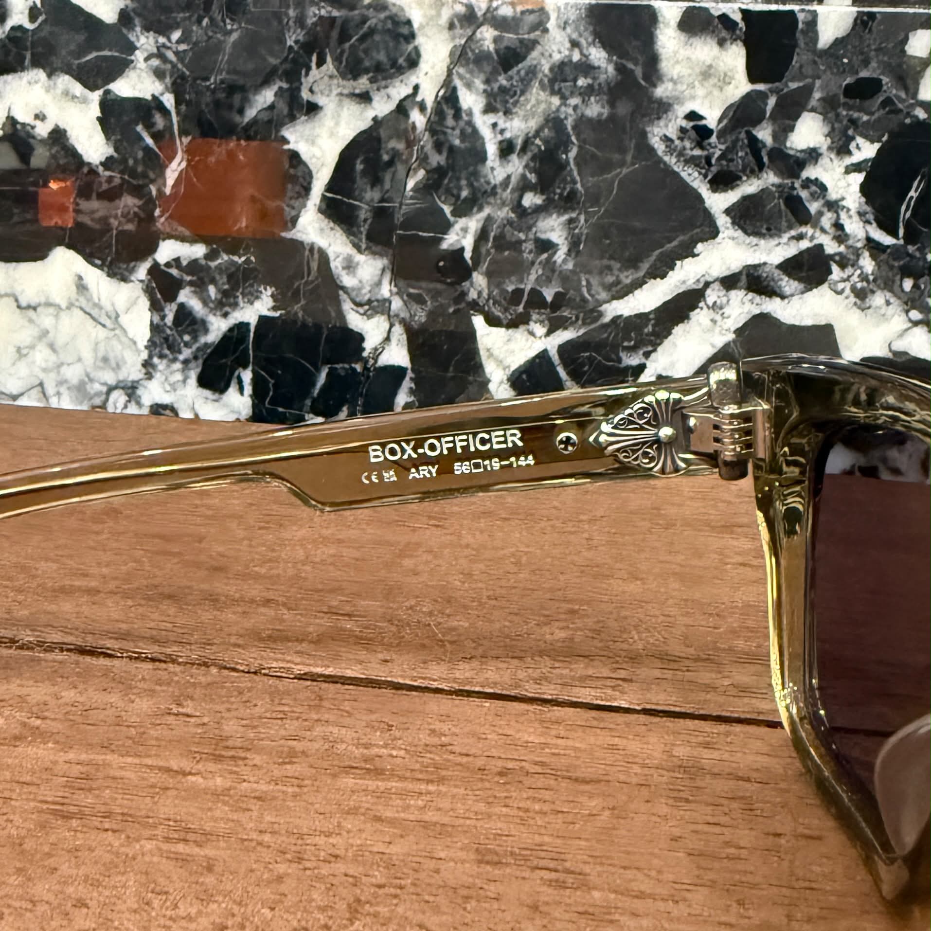 CHROME HEARTS BOX OFFICER Sunglasses Size 56口19-144 クロムハーツ ボックスオフィサー サングラス サイズ56口19-144