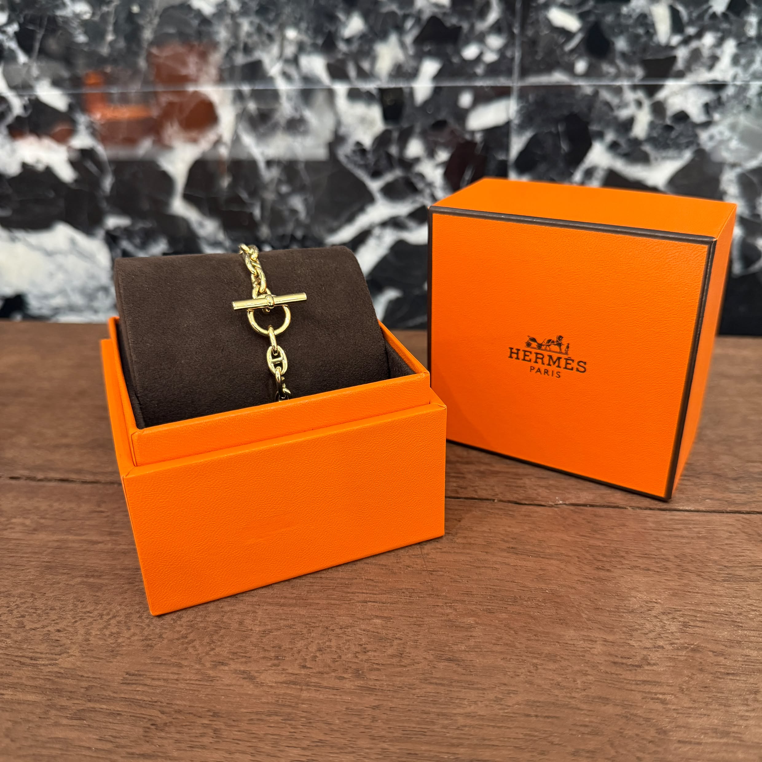 HERMES Au750 YG Chaine d’Ancre TPM 24 エルメス Au750 YG シェーヌダンクル TPM 24コマ