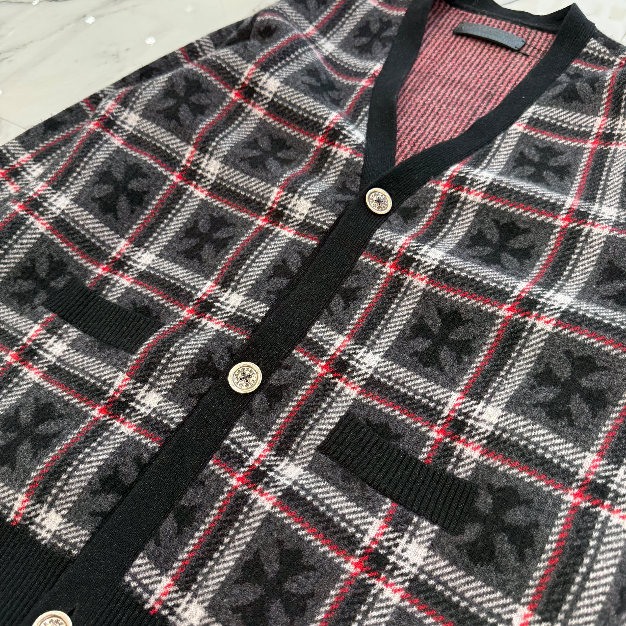 CHROME HEARTS 2025SS CH Plus Cashmere Wool Cardigan Size L クロムハーツ CHプラス カシミヤ ウール カーディガン サイズL