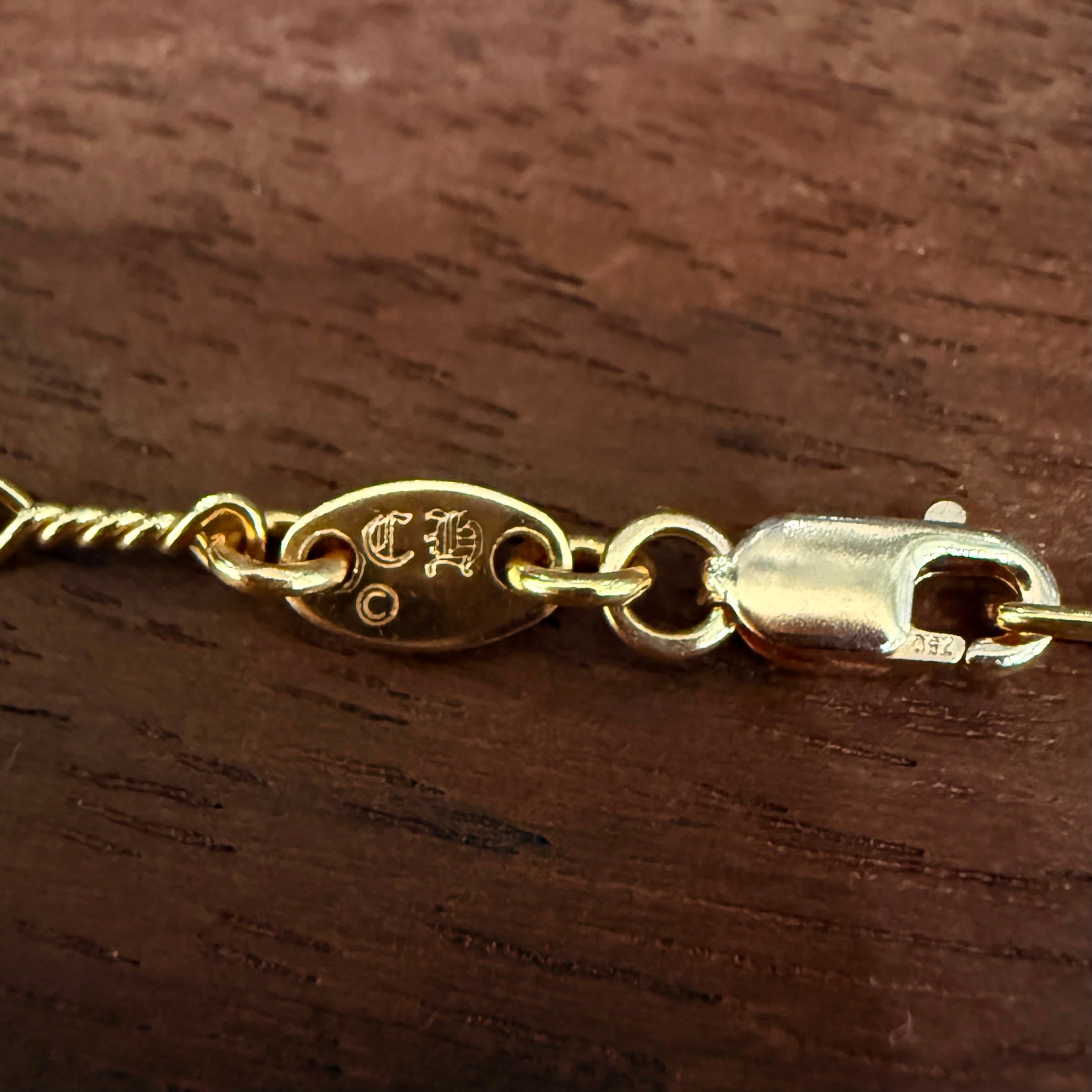 CHROME HEARTS 22K Twist Chain Necklace Size 18 Inch クロムハーツ 22K ツイストチェーン ネックレス サイズ 18インチ