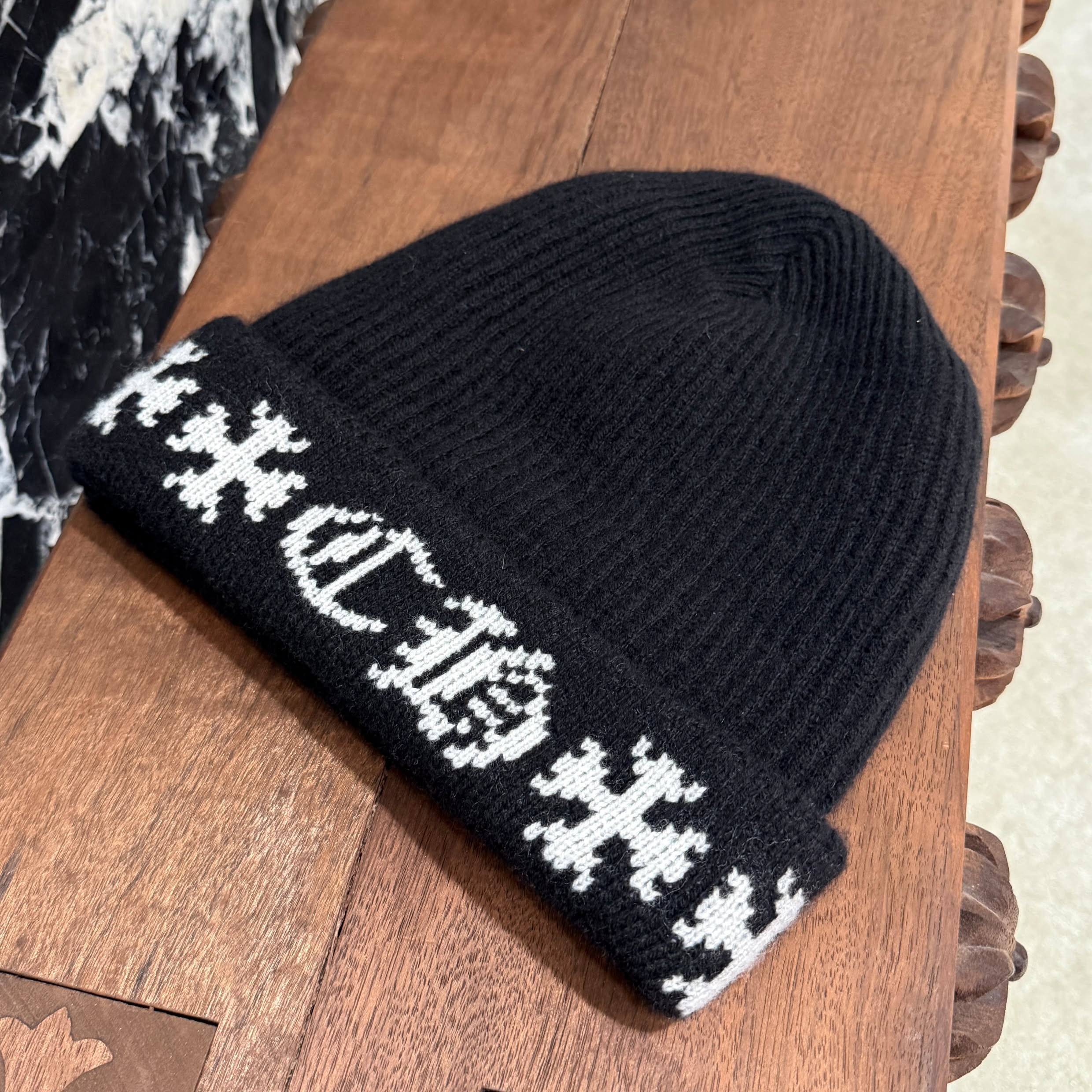 CHROME HEARTS NYC Limited BIG DADDY Cashmere Knit Beanie Size ONE SIZE (25cm) クロムハーツ ニューヨーク限定 ビッグダディ カシミヤ ニット ビーニー サイズONE SIZE (25cm)