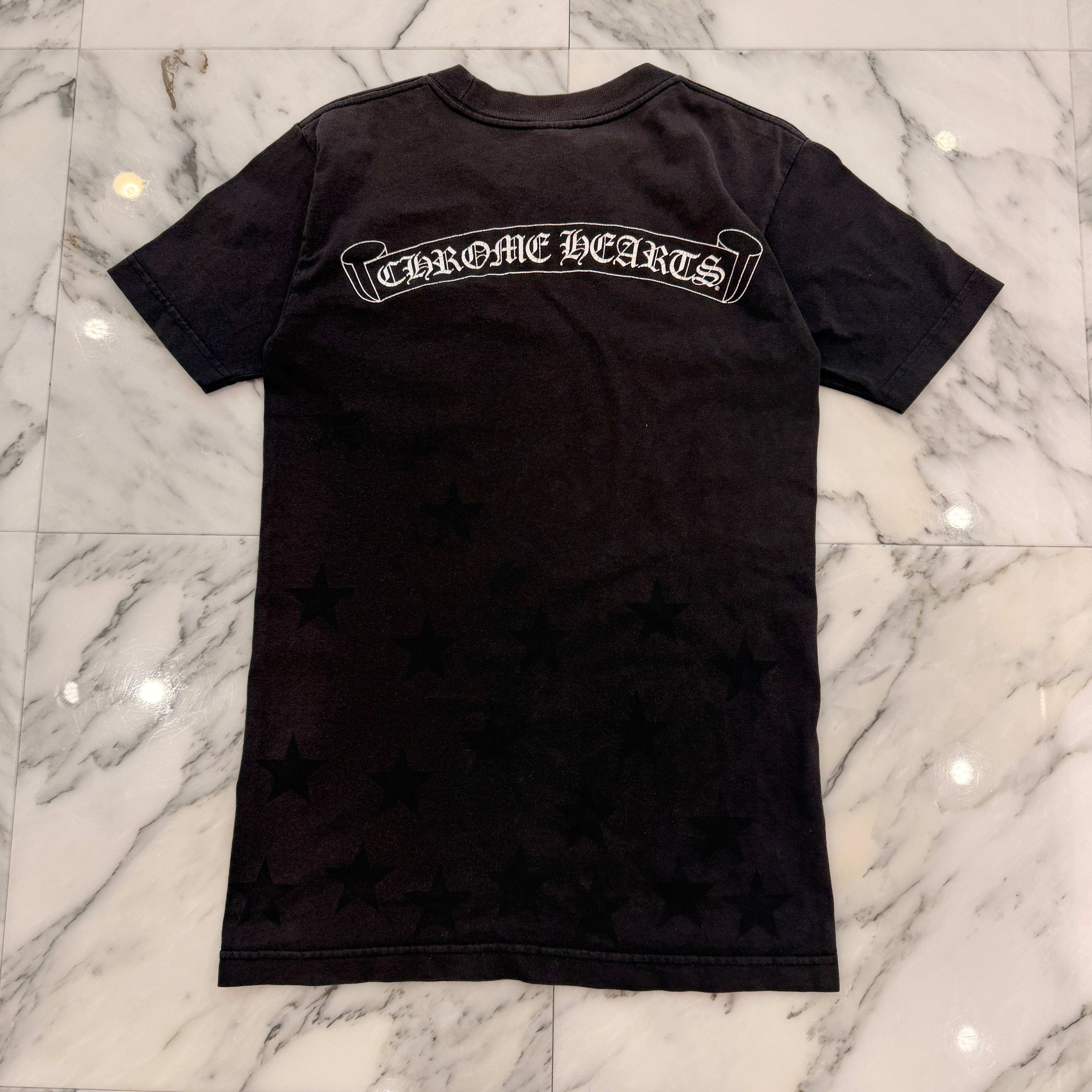 CHROME HEARTS Scroll Label Logo Star Print Tee Size S クロムハーツ スクロールラベルロゴ スタープリント Tシャツ サイズS