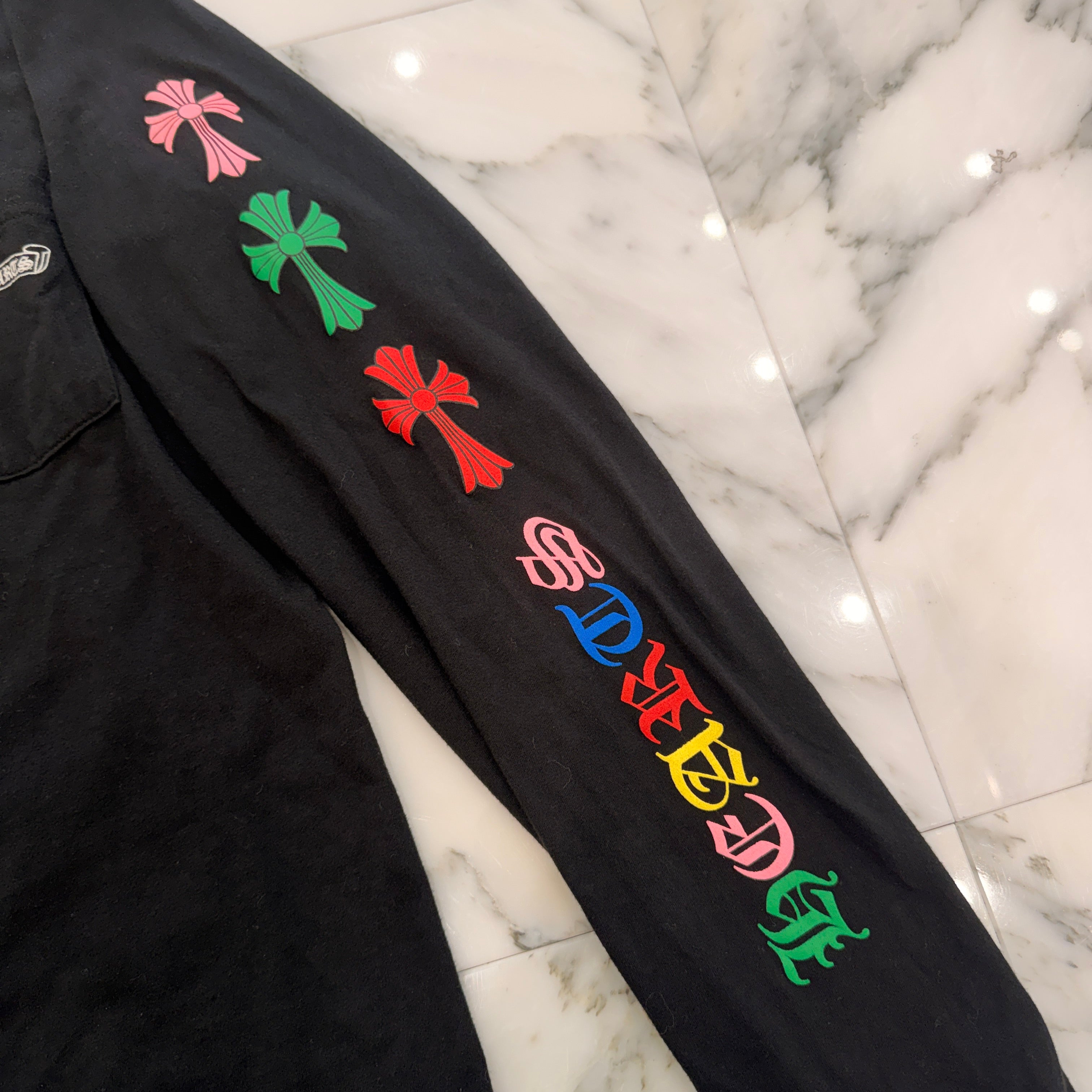 CHROME HEARTS MLTCOL CEM CRS Long Sleeve Tee Size S クロムハーツ マルチカラー セメタリークロス ロングスリーブTシャツ サイズS