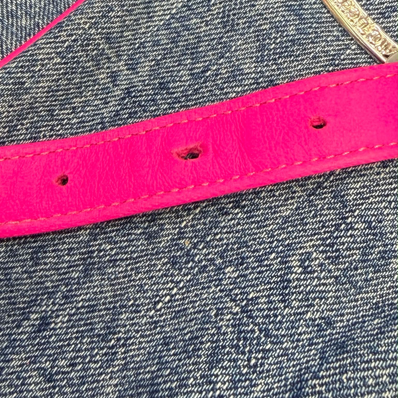 CHROME HEARTS TAKAMINI Multi Color Leather Cross Patch Denim Shoulder Bag クロムハーツ タカミニ マルチカラー レザークロスパッチ デニムショルダーバッグ