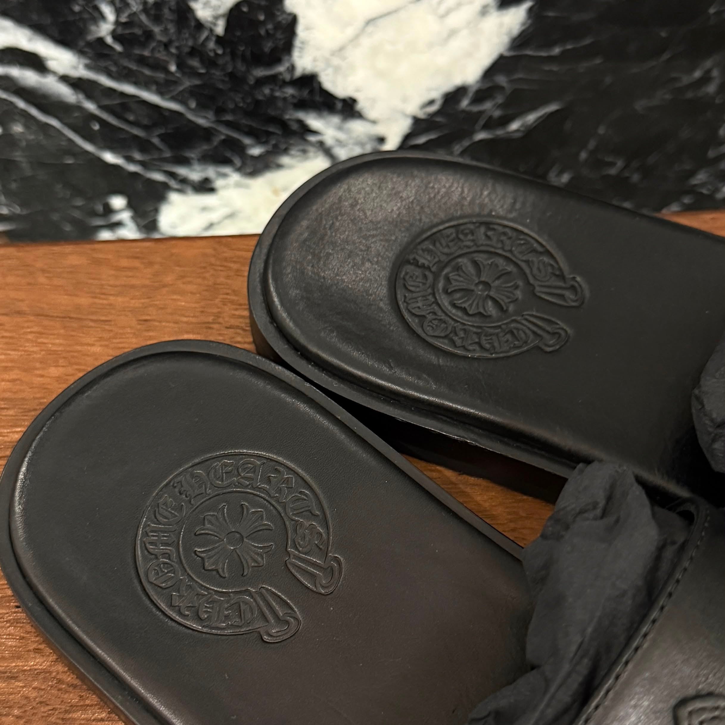 CHROME HEARTS Leather Cross Patch Sandals Size 38 (約23.0cm〜24.0cm) クロムハーツ レザークロスパッチ サンダル サイズ38 (約23.0cm〜24.0cm)
