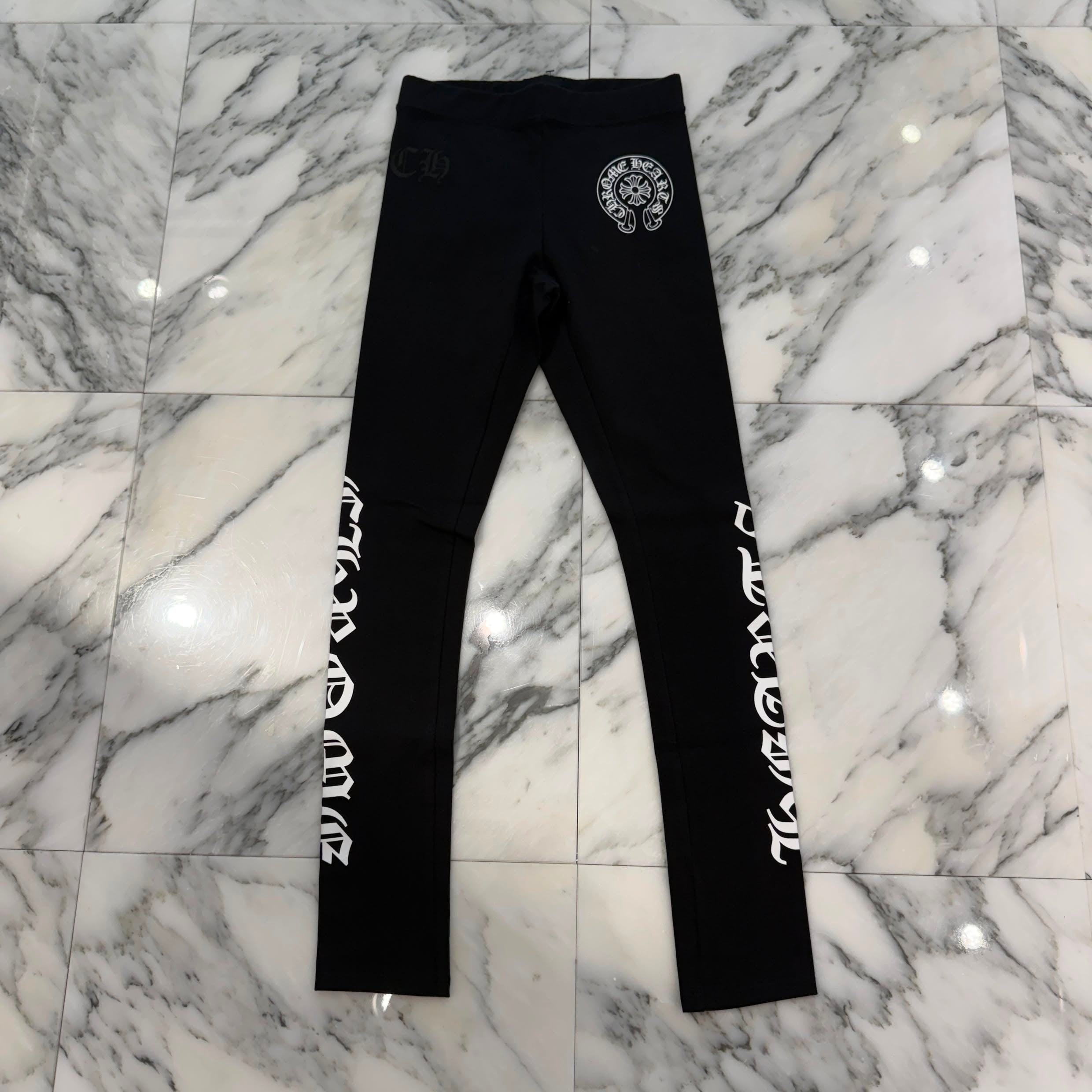 CHROME HEARTS Horseshoe Side Logo Sweat Leggings Size XS クロムハーツ ホースシュー サイドロゴ レギンス サイズXS