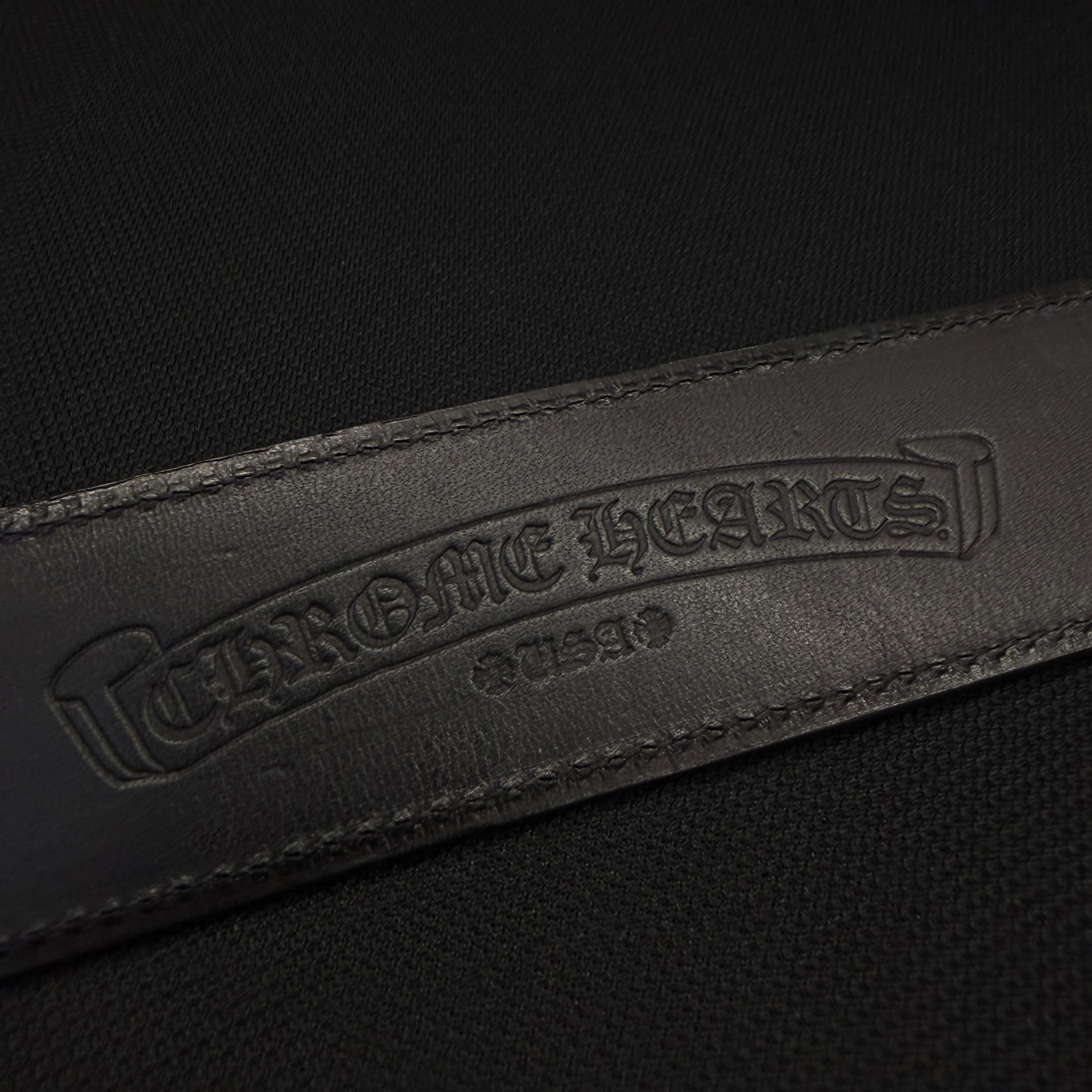 CHROME HEARTS 1.5 STRAP Horseshoe Rivet Leather Belt Size 40 クロムハーツ 1.5ストラップ ホースシューリベット レザーベルト サイズ40