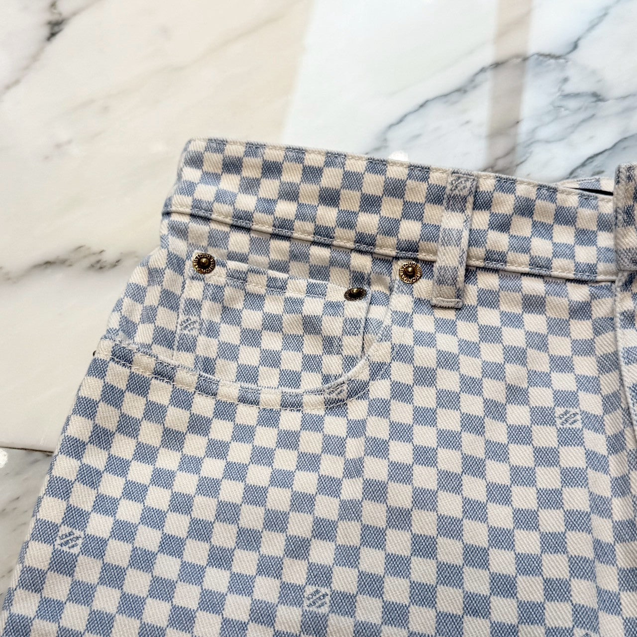 LOUIS VUITTON 2023SS Damier Carpenter Jeans 1AFOKQ Size 36 ルイヴィトン ダミエカーペンタージーンズ サイズ36