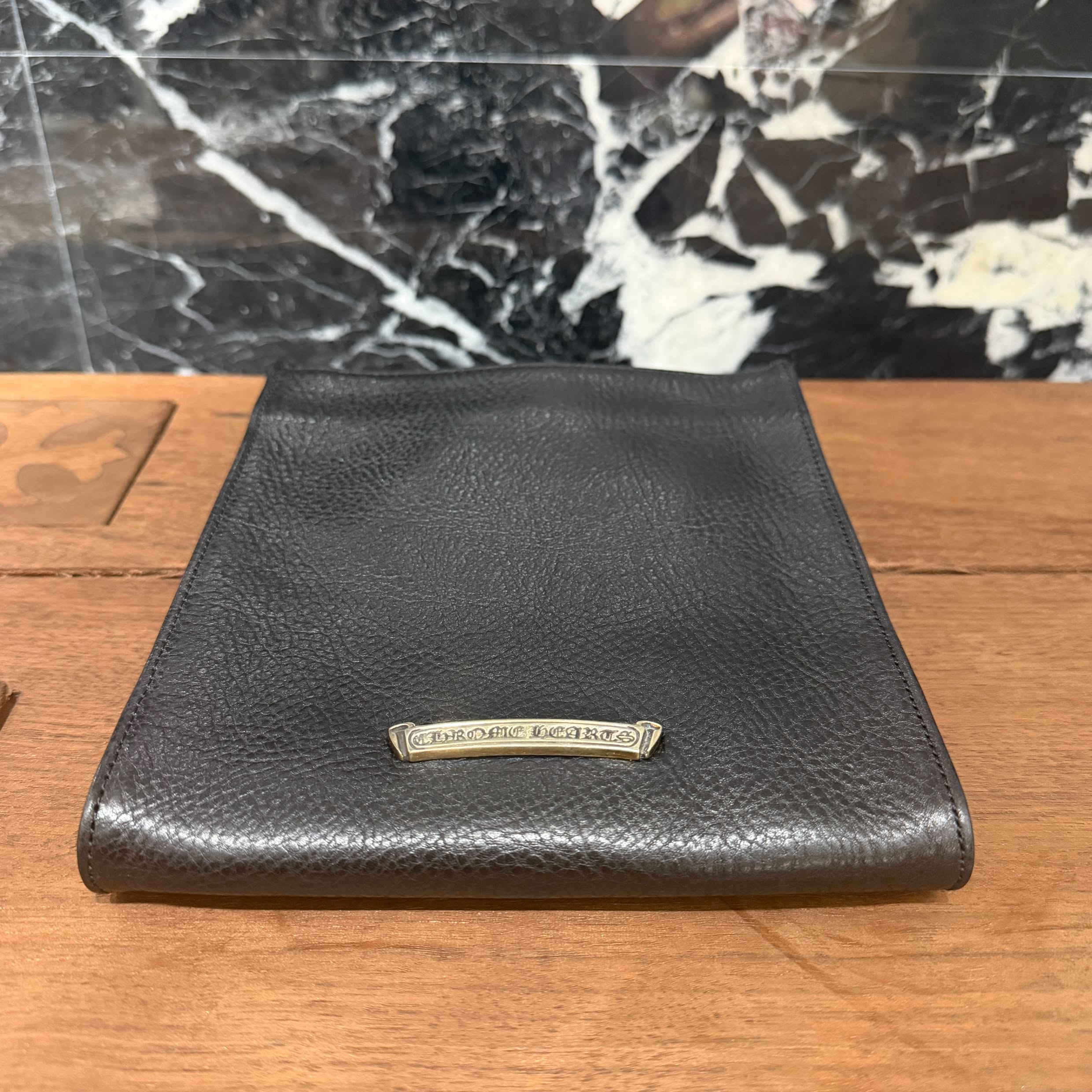 CHROME HEARTS Square Pocket 3 Cemetery Cross Leather Patch