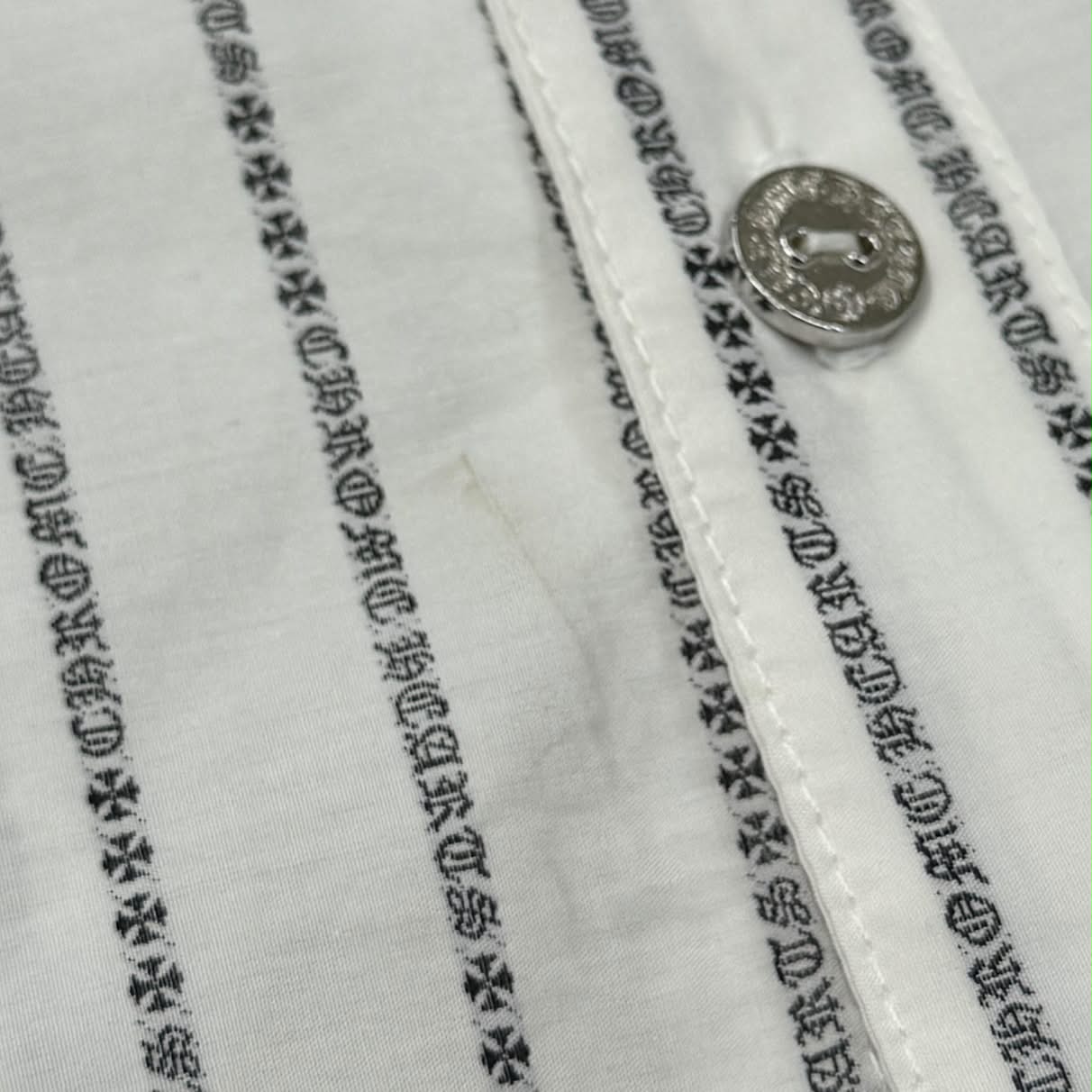 CHROME HEARTS Y NOT Logo Stripe Cotton Shirt Size XXL クロムハーツ ワイノット ロゴストライプ コットンシャツ サイズXXL