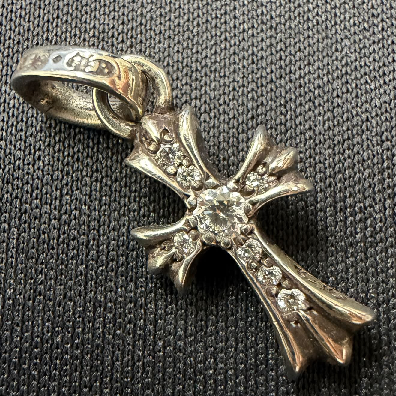CHROME HEARTS CH Cross Baby Fat Charm Pave Diamond クロムハーツ CHクロス ベビーファット チャーム パヴェダイヤモンド