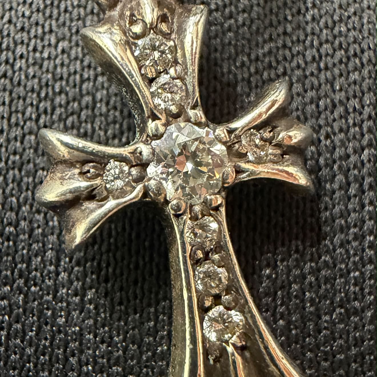 CHROME HEARTS CH Cross Baby Fat Charm Pave Diamond クロムハーツ CHクロス ベビーファット チャーム パヴェダイヤモンド