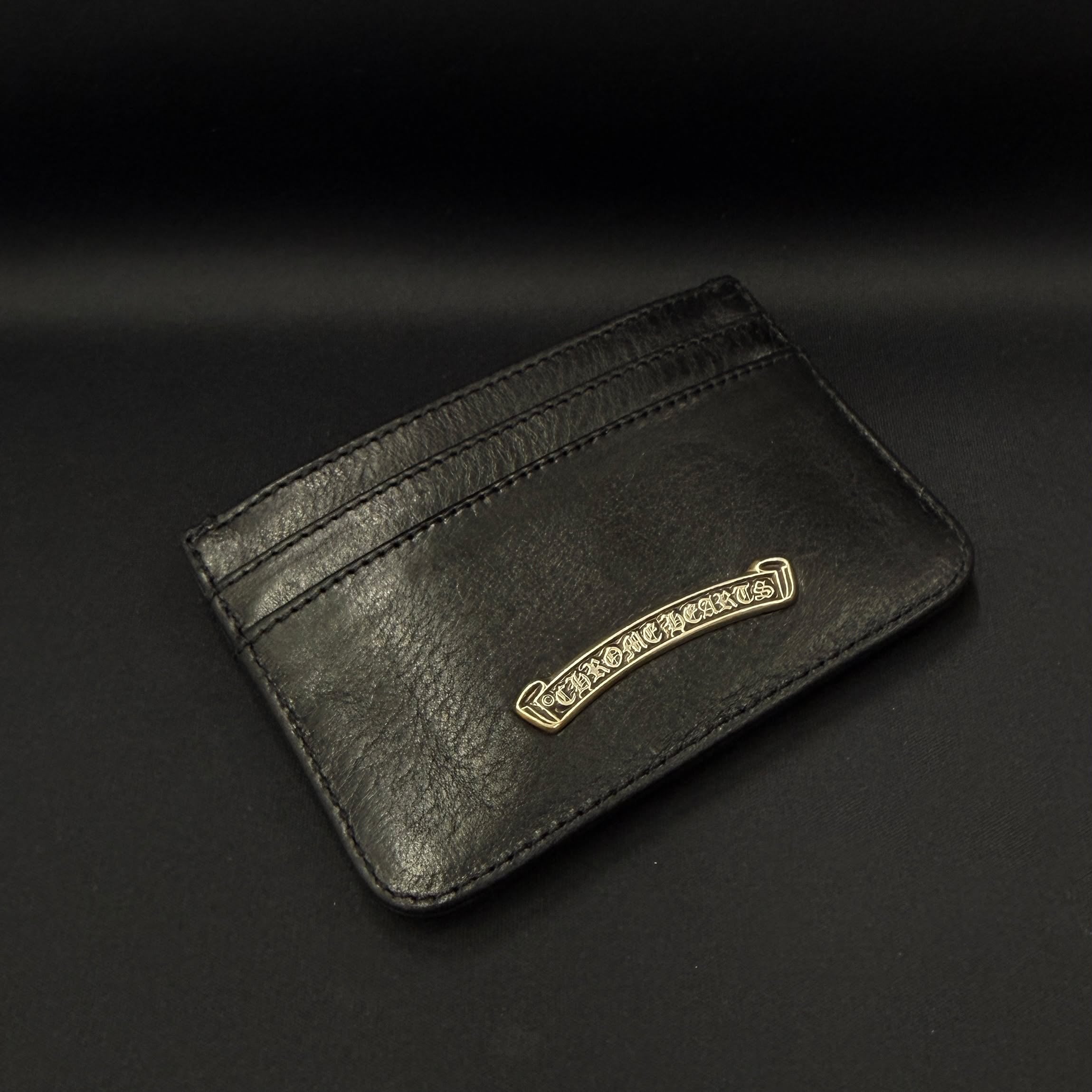 CHROME HEARTS Tiny Cross Scroll Double Side Leather Card Case クロムハーツ タイニークロス スクロール ダブルサイド レザーカードケース