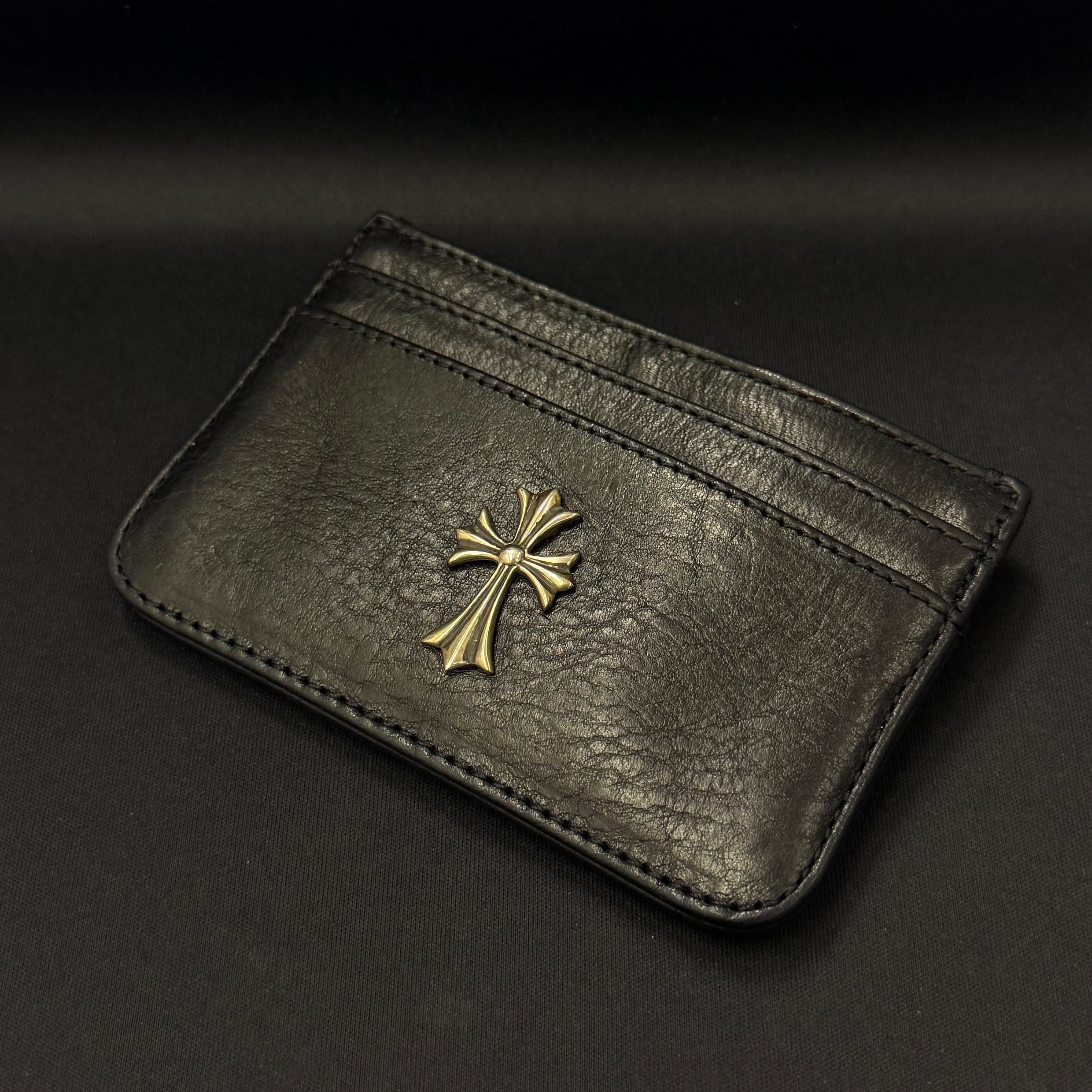 CHROME HEARTS Tiny Cross Scroll Double Side Leather Card Case クロムハーツ タイニークロス スクロール ダブルサイド レザーカードケース