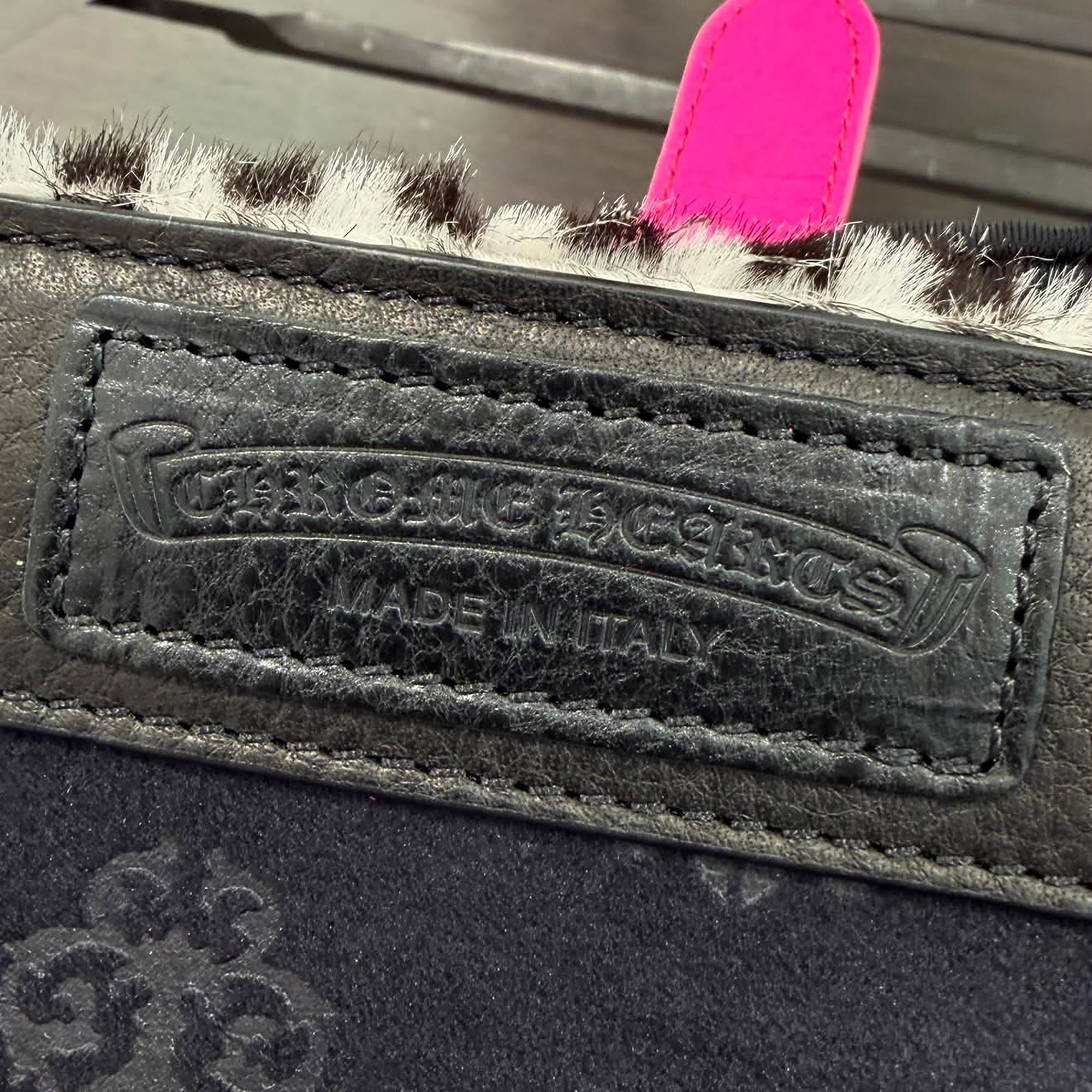 CHROME HEARTS 3 Cross Leather Patch Harako Jewelry Roll Case クロムハーツ 3クロスレザーパッチ ハラコ ジュエリーロールケース
