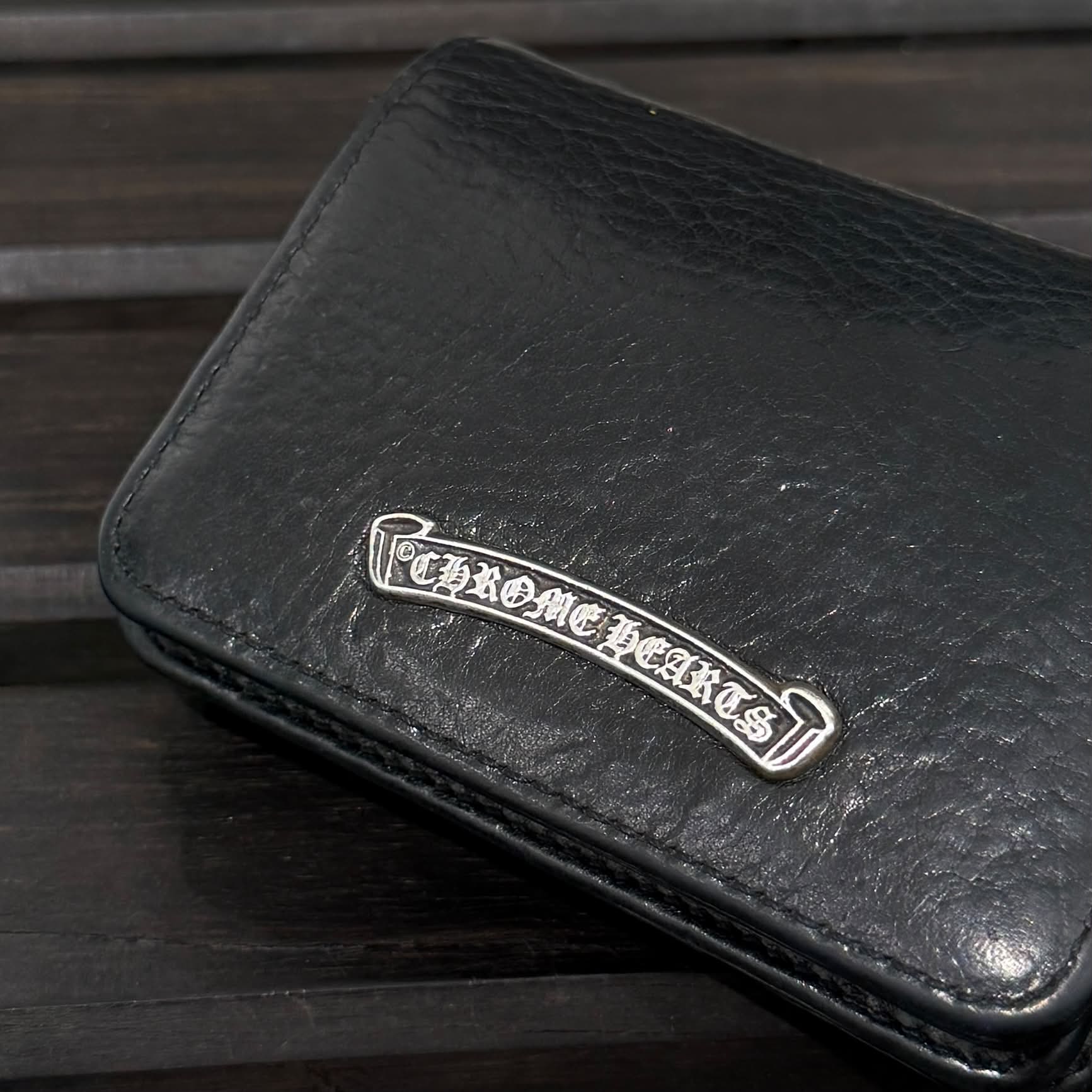 CHROME HEARTS Scroll Label Leather Card Case クロムハーツ