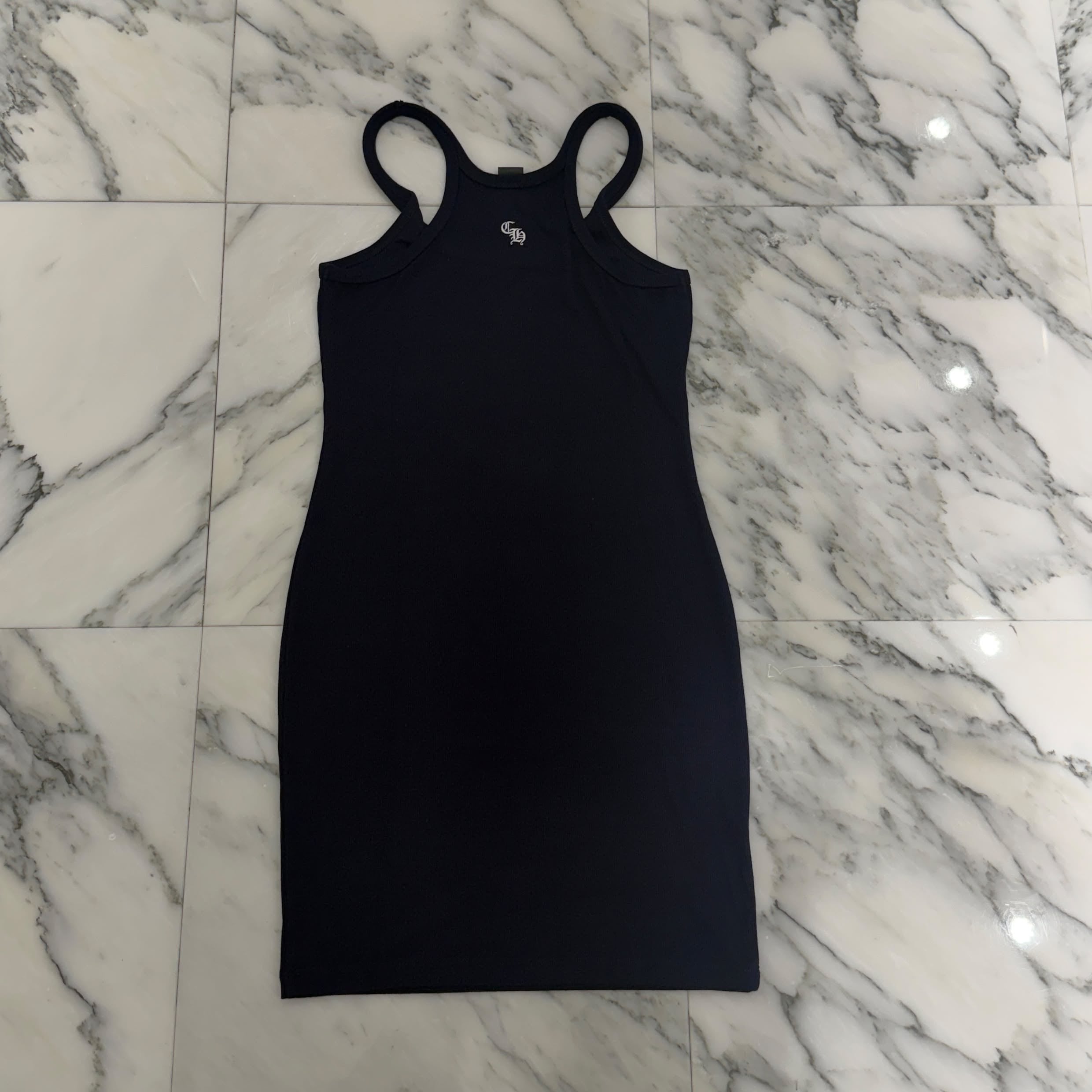 CHROME HEARTS Y NOT CH Logo Embroidery Camisole Size Size S クロムハーツ ワイノット CH刺繡 リブド ワンジー ボディスーツ サイズS
