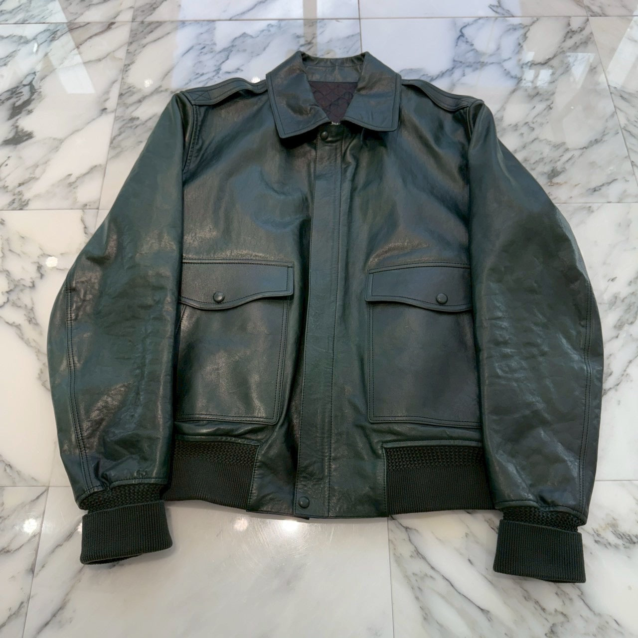 【最終値下】 BERLUTI(ベルルッティ) グレイン　レザージャケット Berluti Grained Leather Flight Jacket Blouson R23LBL118 Size