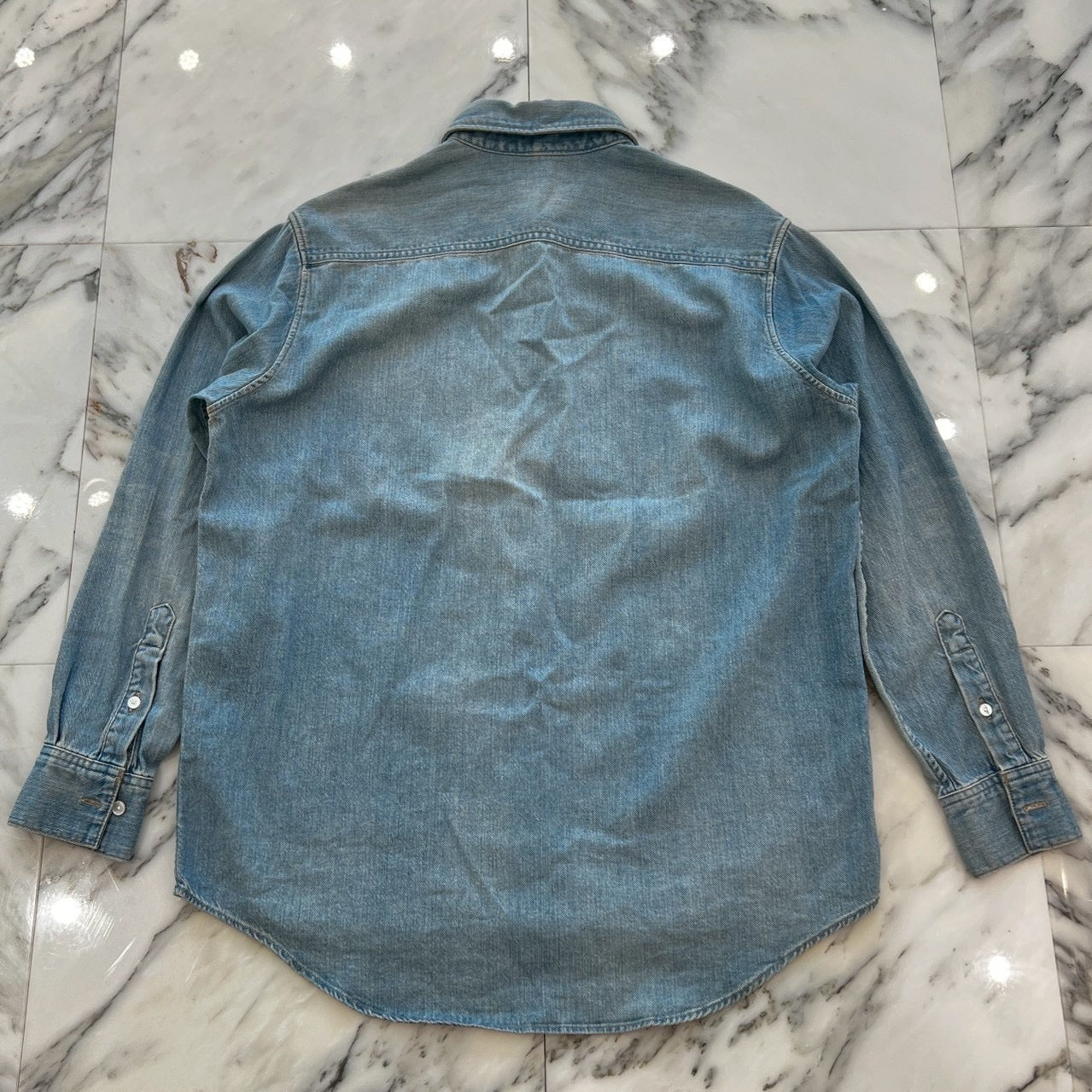 CELINE Oversize Wash Denim Shirt 141-250303-AS-21 Size XS セリーヌ オーバーサイズ ウォッシュ デニムシャツ サイズXS