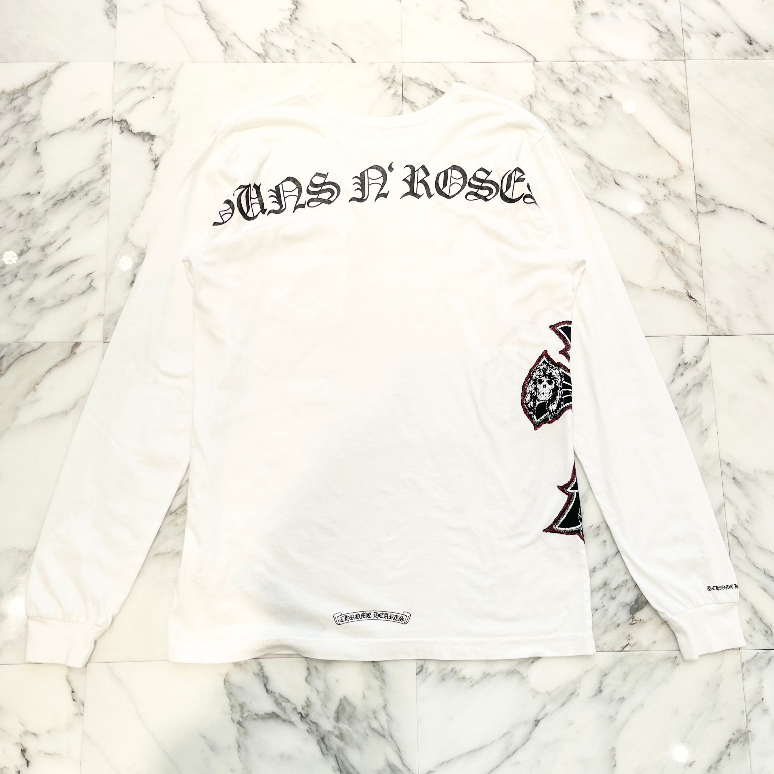 CHROME HEARTS × Guns N' Roses Cross Embroidery Long Sleeve Tee
