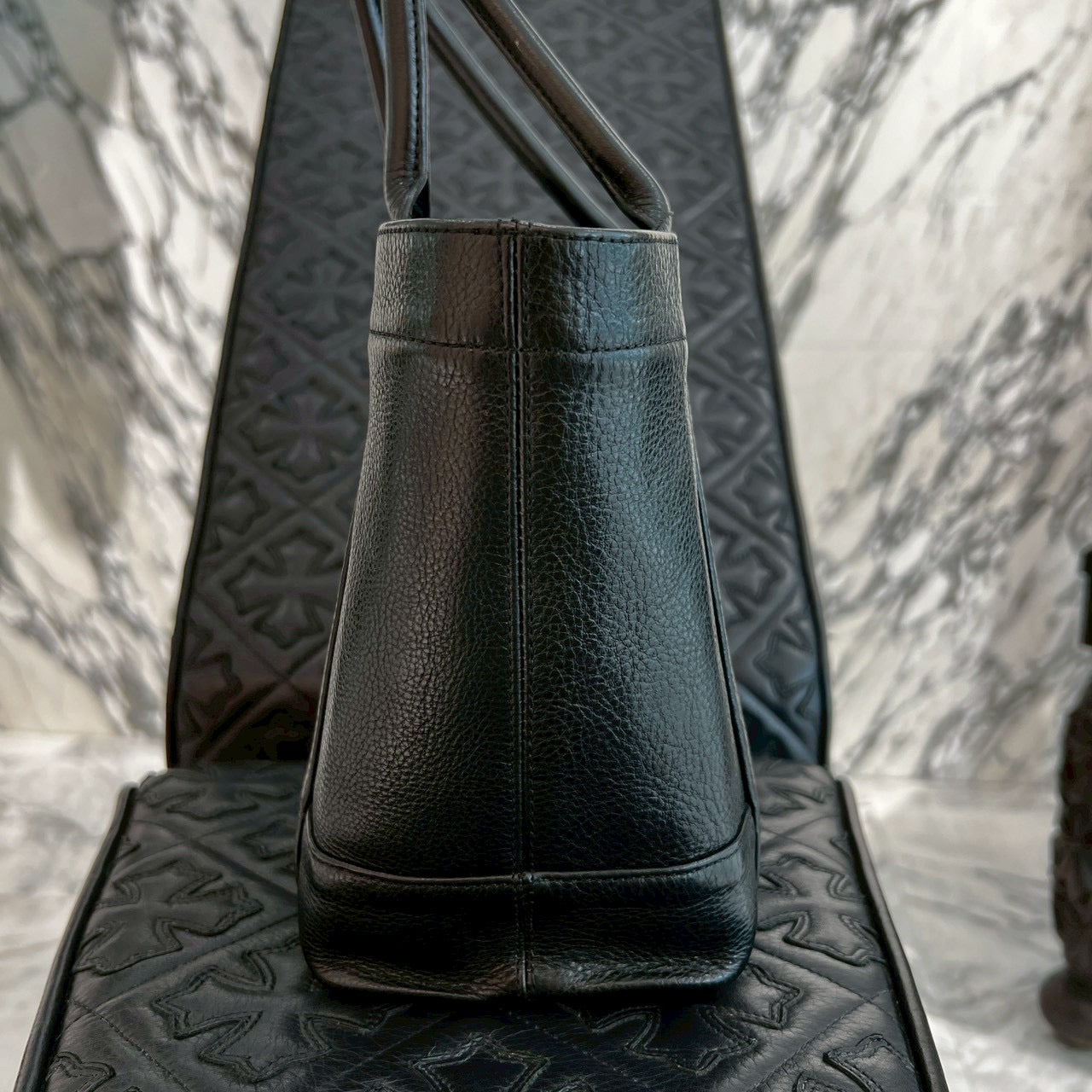 CHROME HEARTS Leather Tote Mini Bag クロムハーツ レザー トート ミニ バッグ