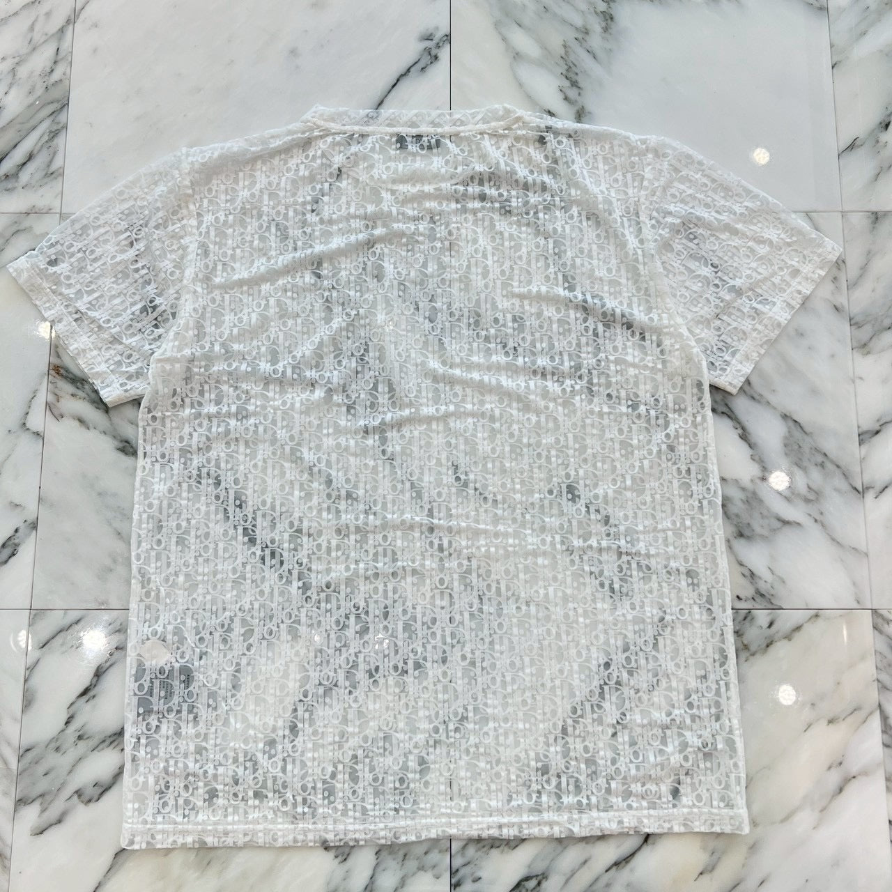 DIOR 2021SS Oblique See Through Tee 923J615A0537 Size M ディオール オブリーク シースルー Tシャツ サイズM